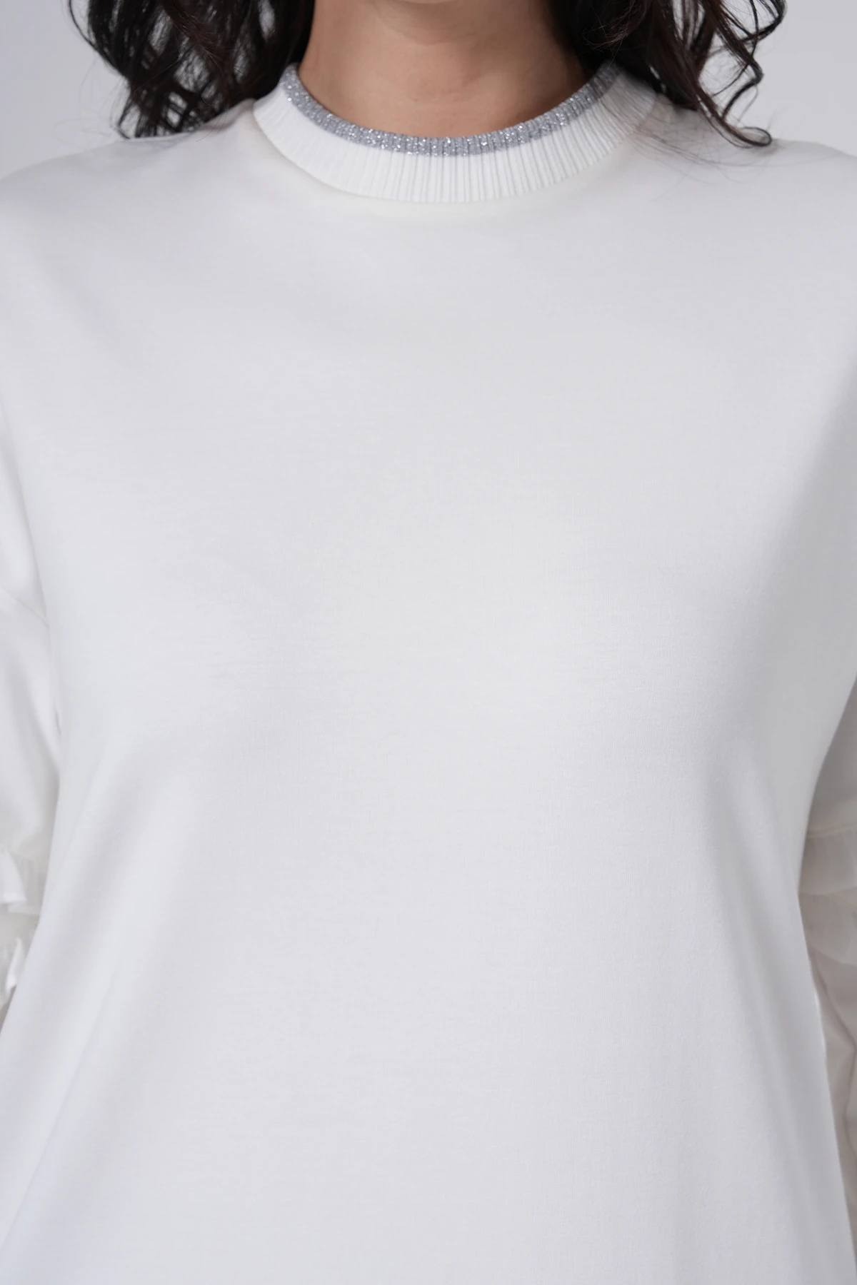 Fırfır Detaylı Kat Uzun Elbise