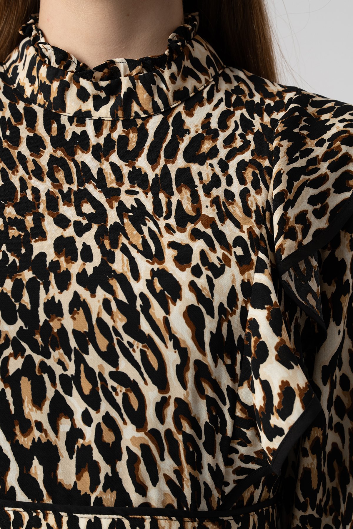 ELARİS Leopar Desenli Volan Detaylı Elbise