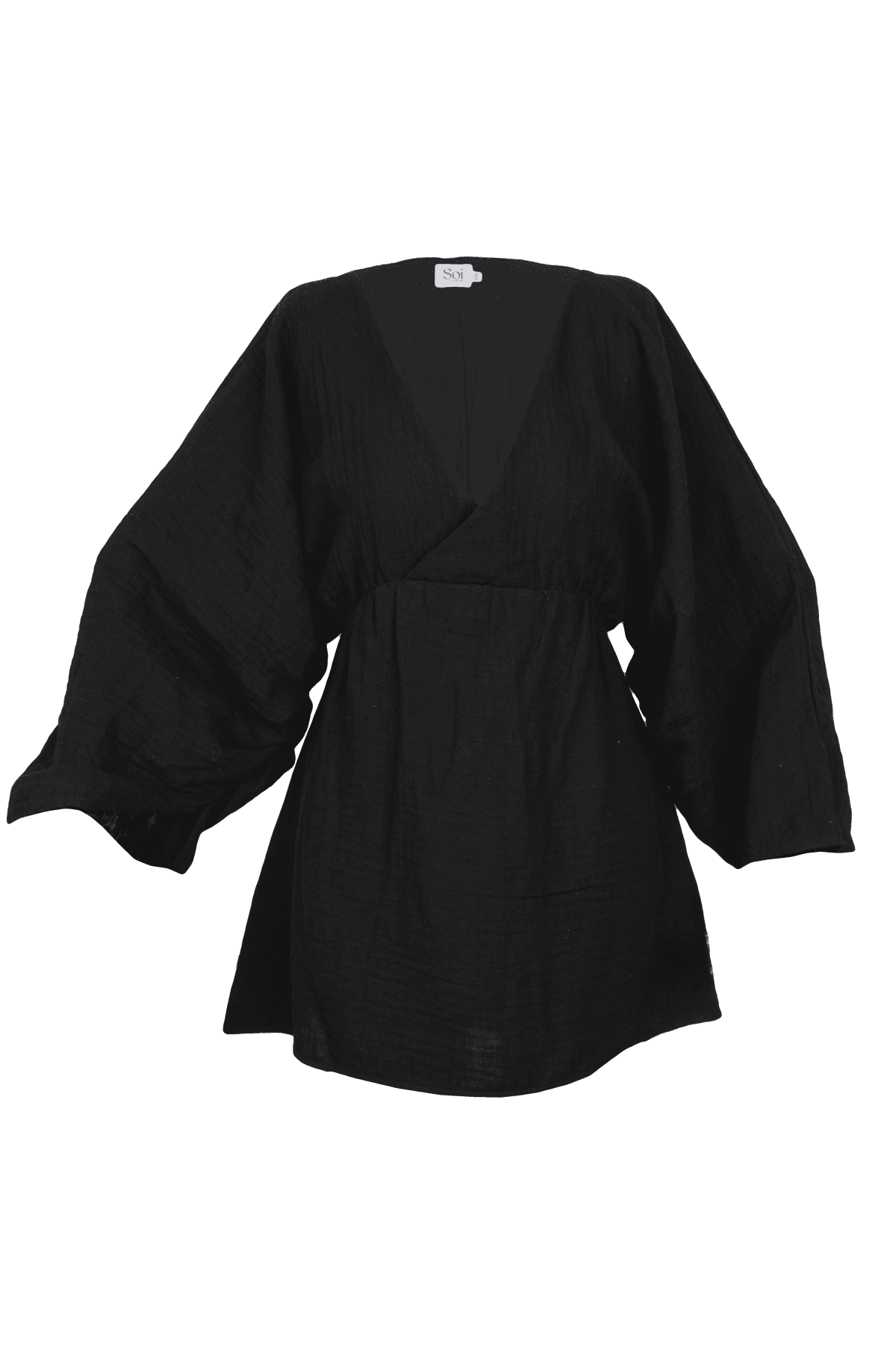 Büzgülü Beachwear - Siyah