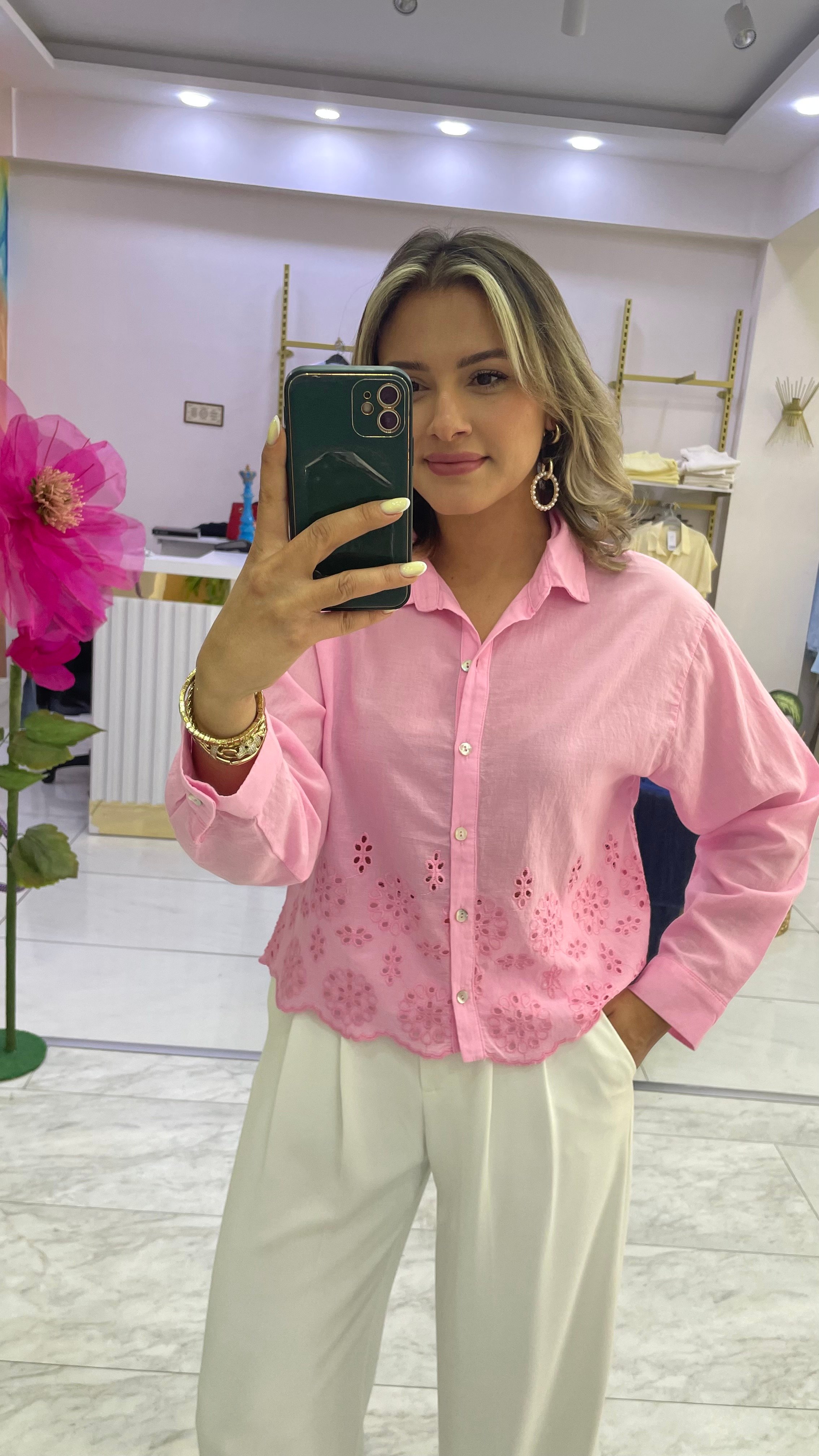 FİSTO PEMBE GÖMLEK