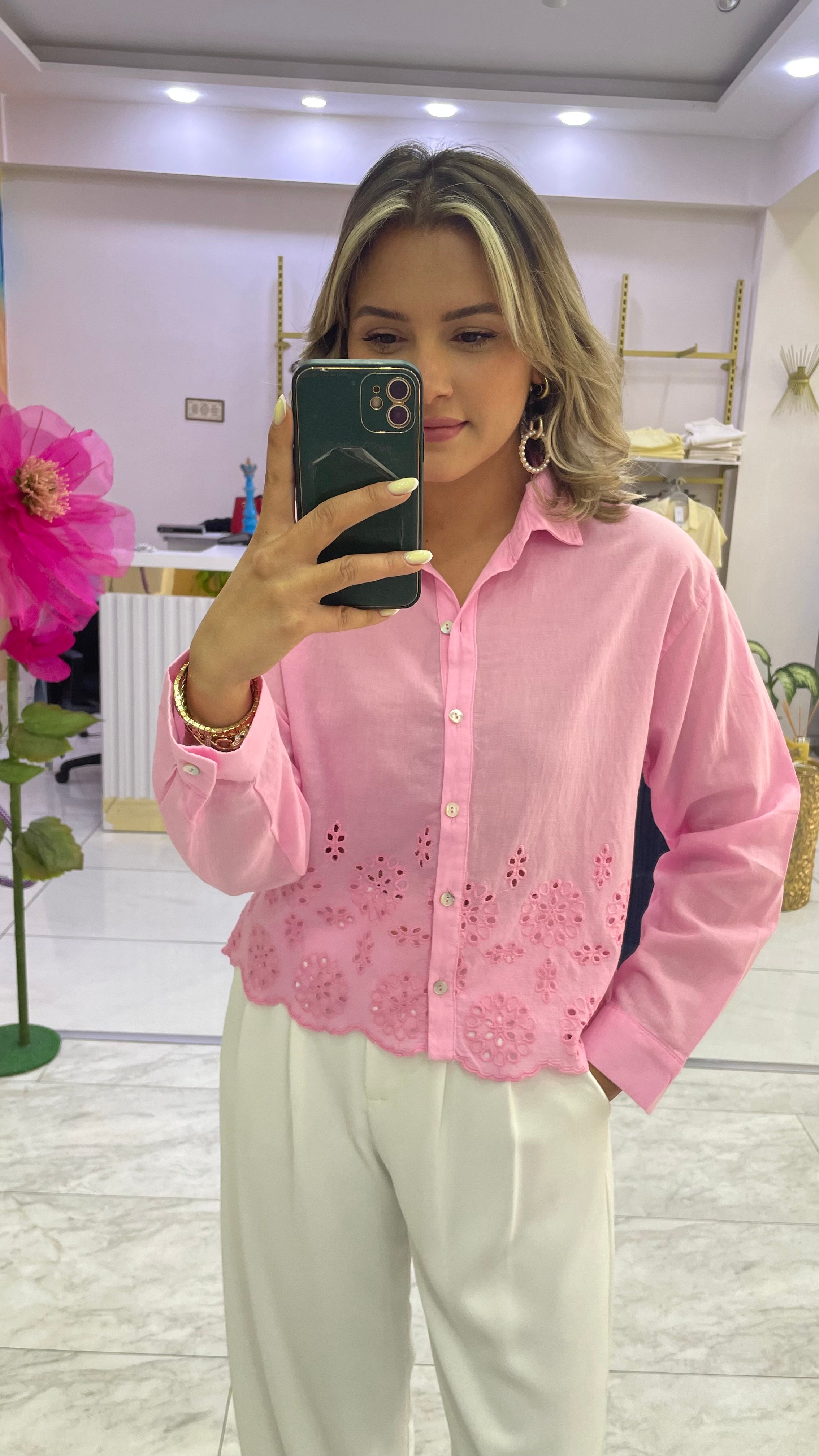 FİSTO PEMBE GÖMLEK