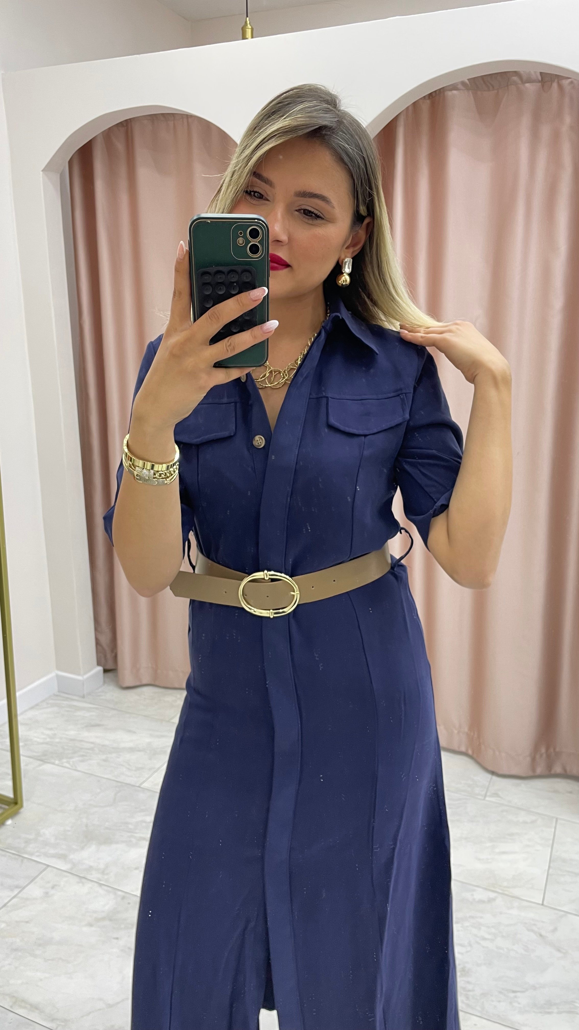 LACİVER GÖMLEK ELBİSE