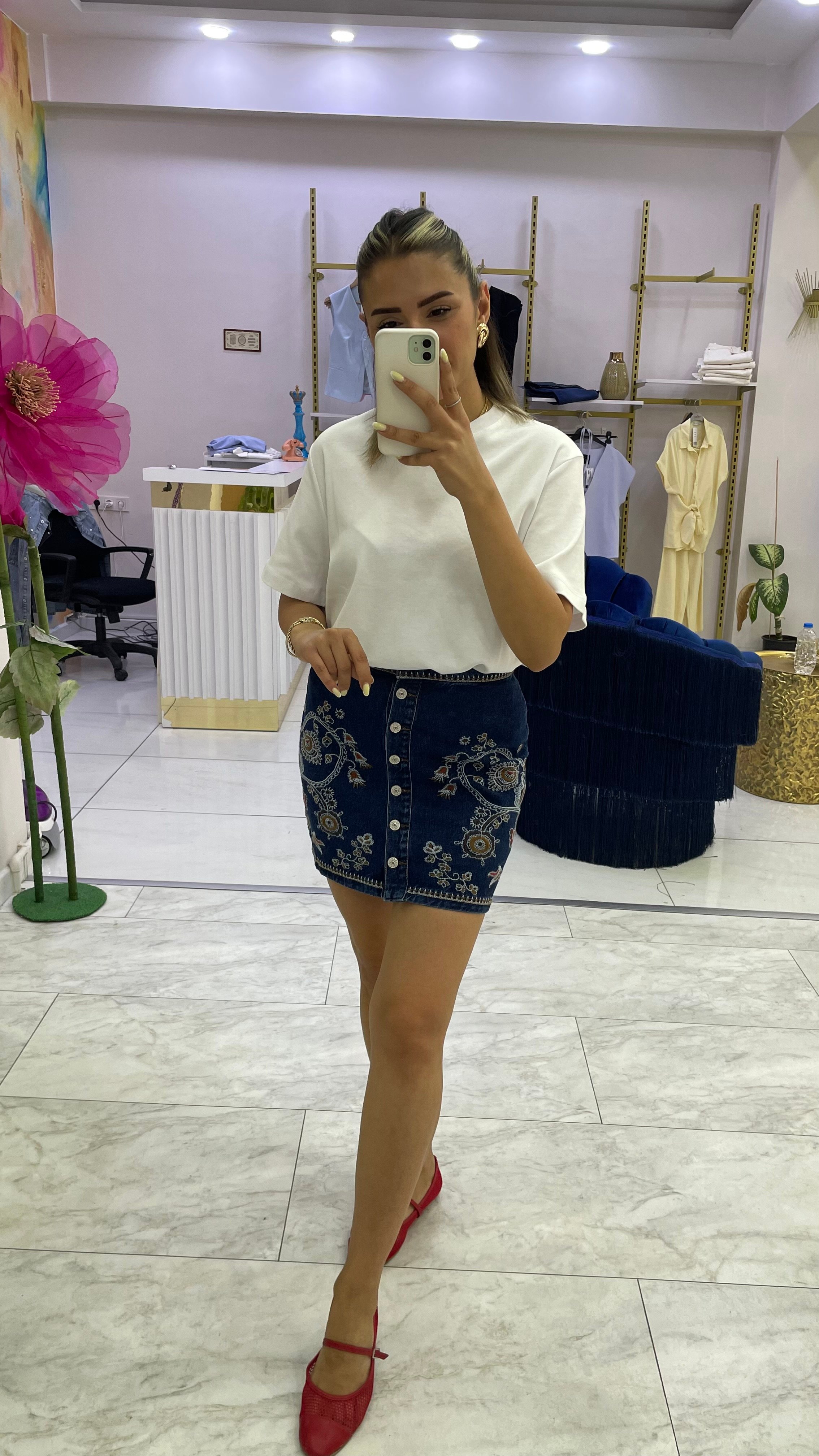 Etnik Jeans Etek
