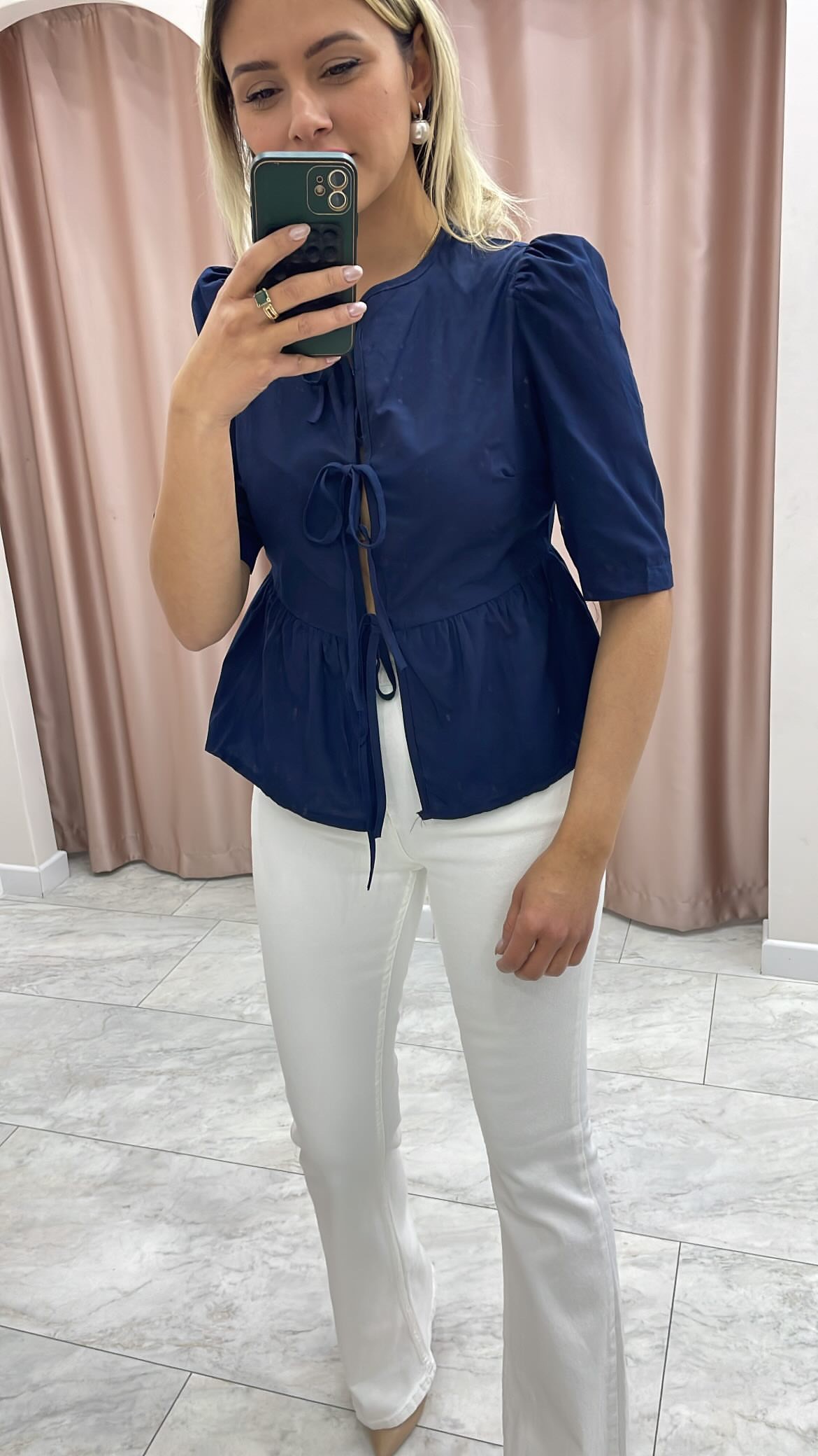 Önden bağlamalı bluz 