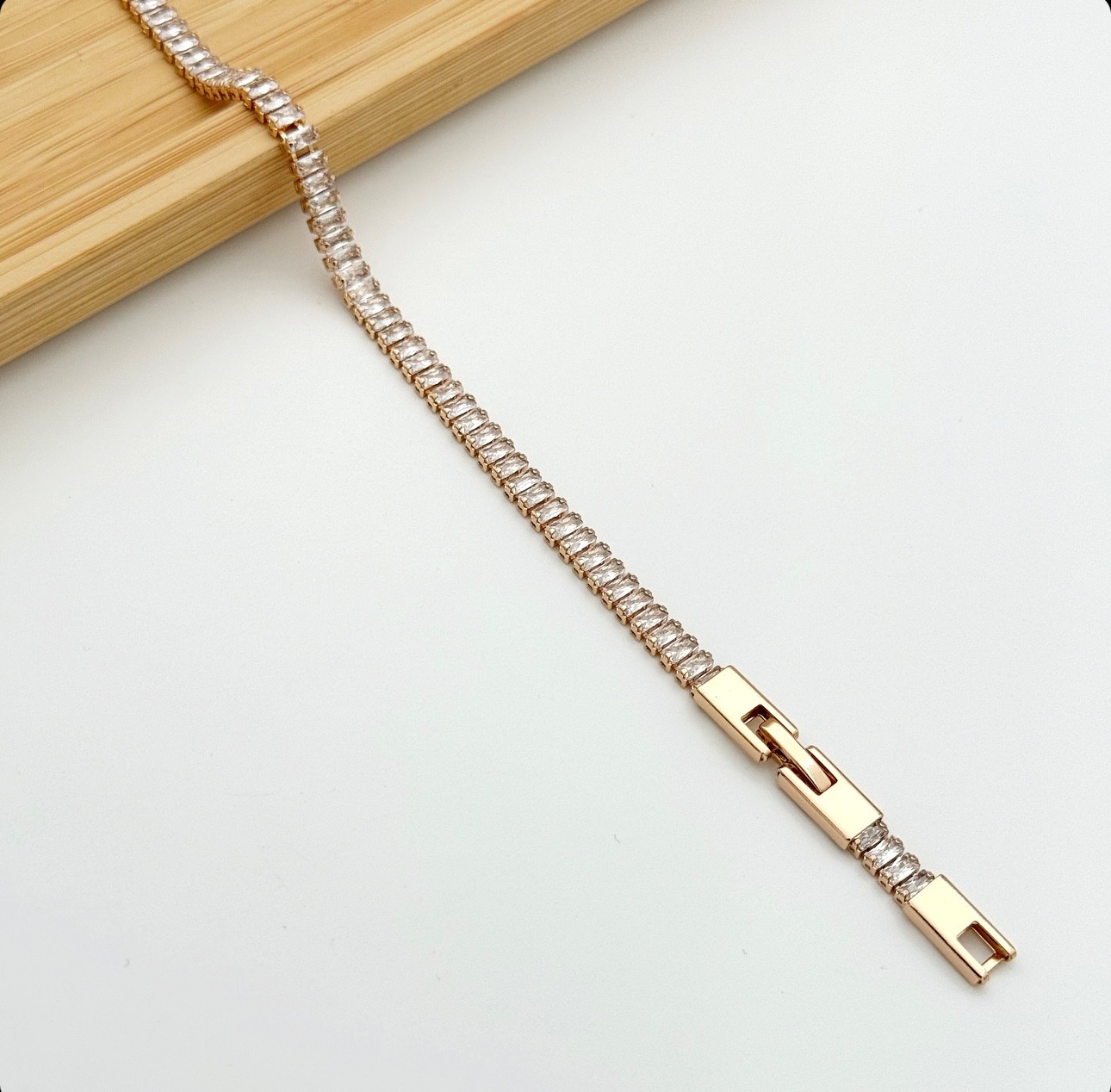 5 MM BAGET TAŞLI BİLEKLİK (ROSE GOLD)