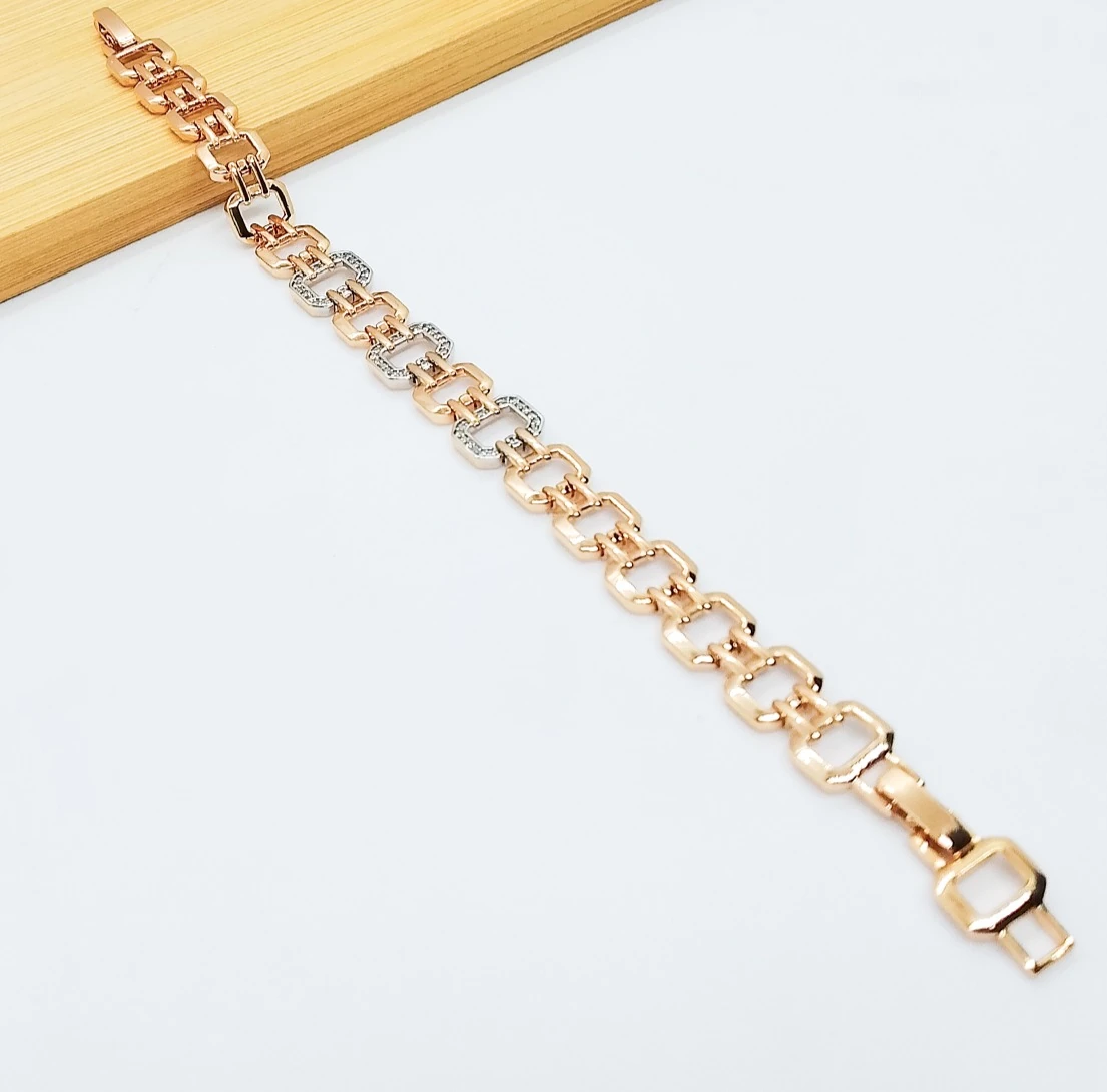 Çift Renk Dörtgen Detaylı Tasarım Bileklik 