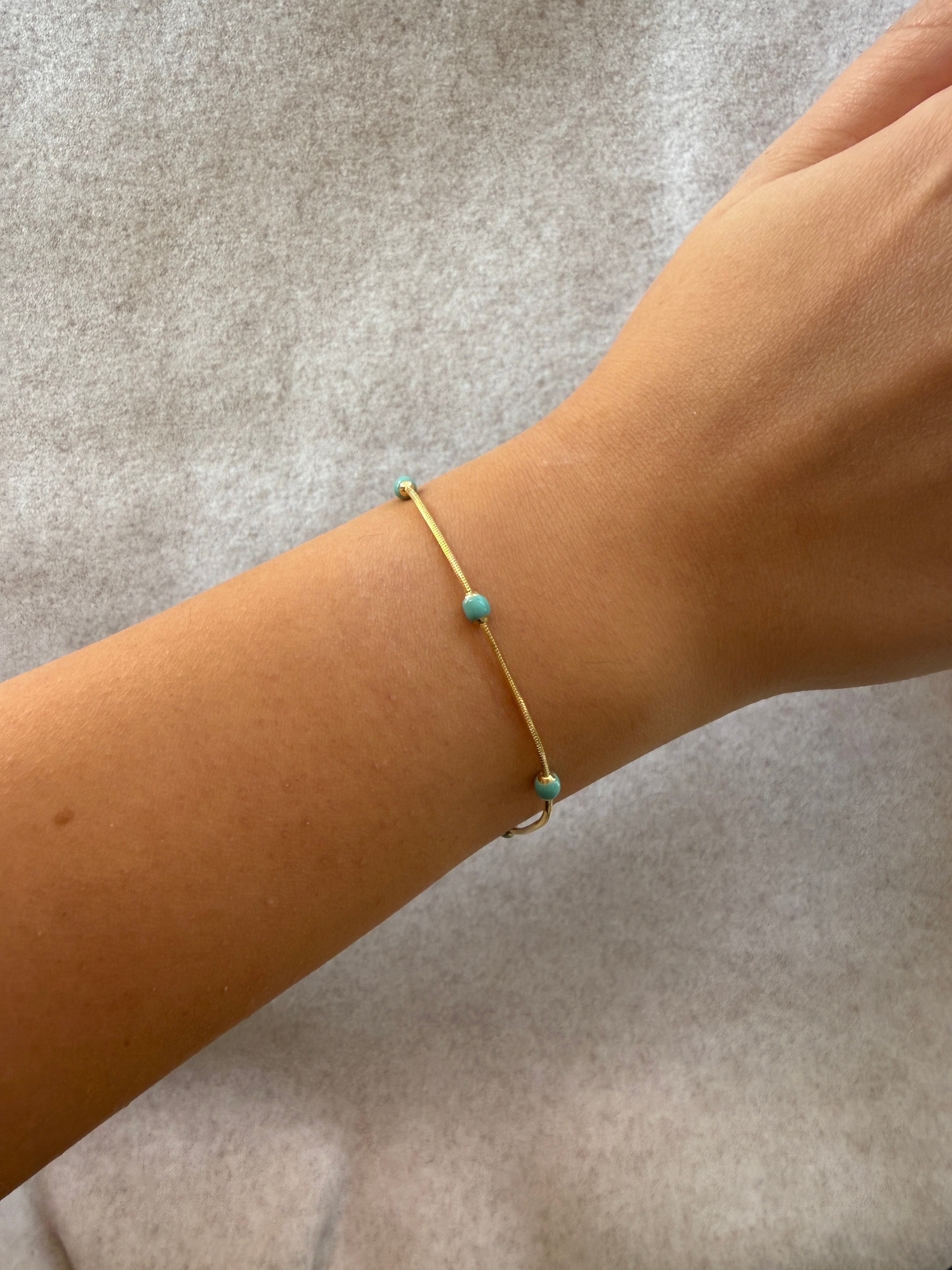 Firuze Detay İnce Bileklik