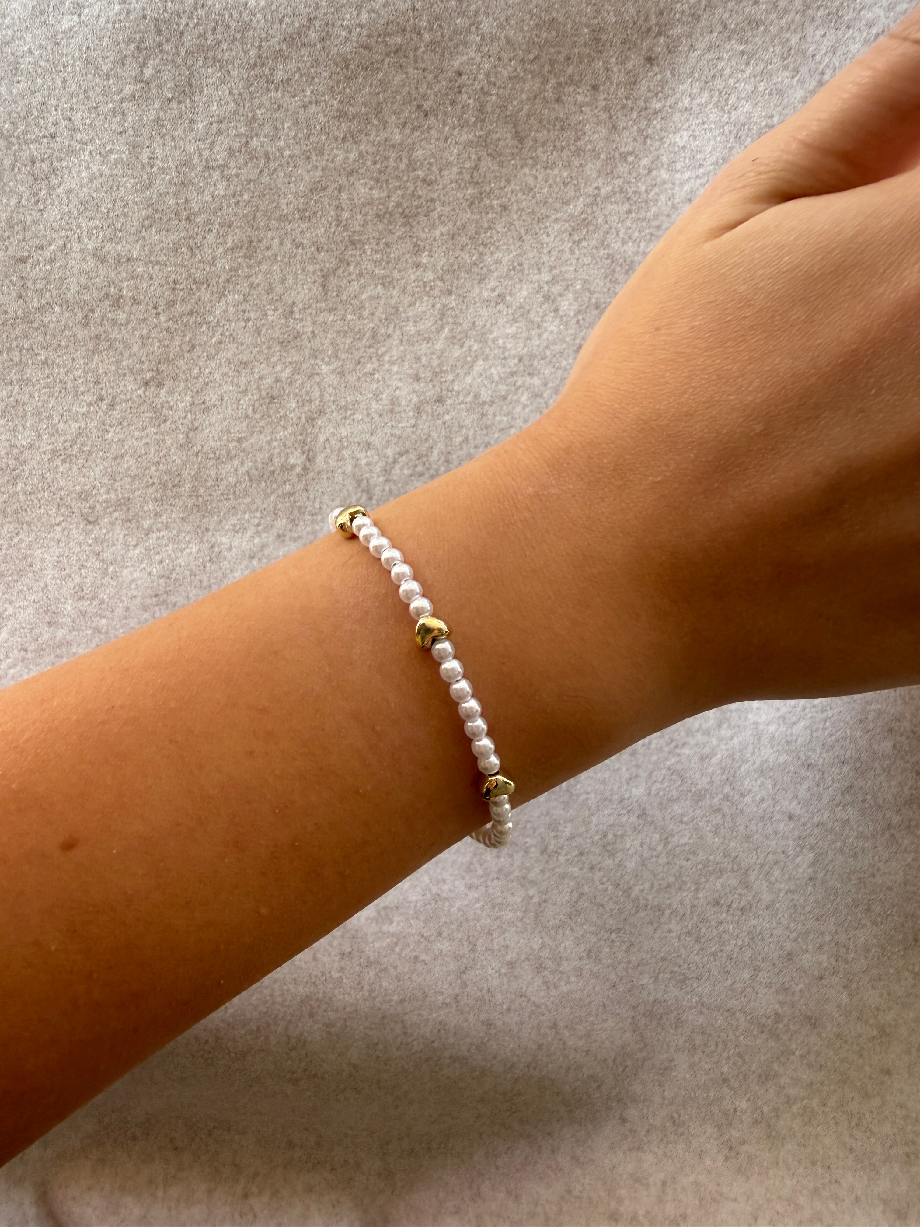 Gold Detaylı İnci Bileklik