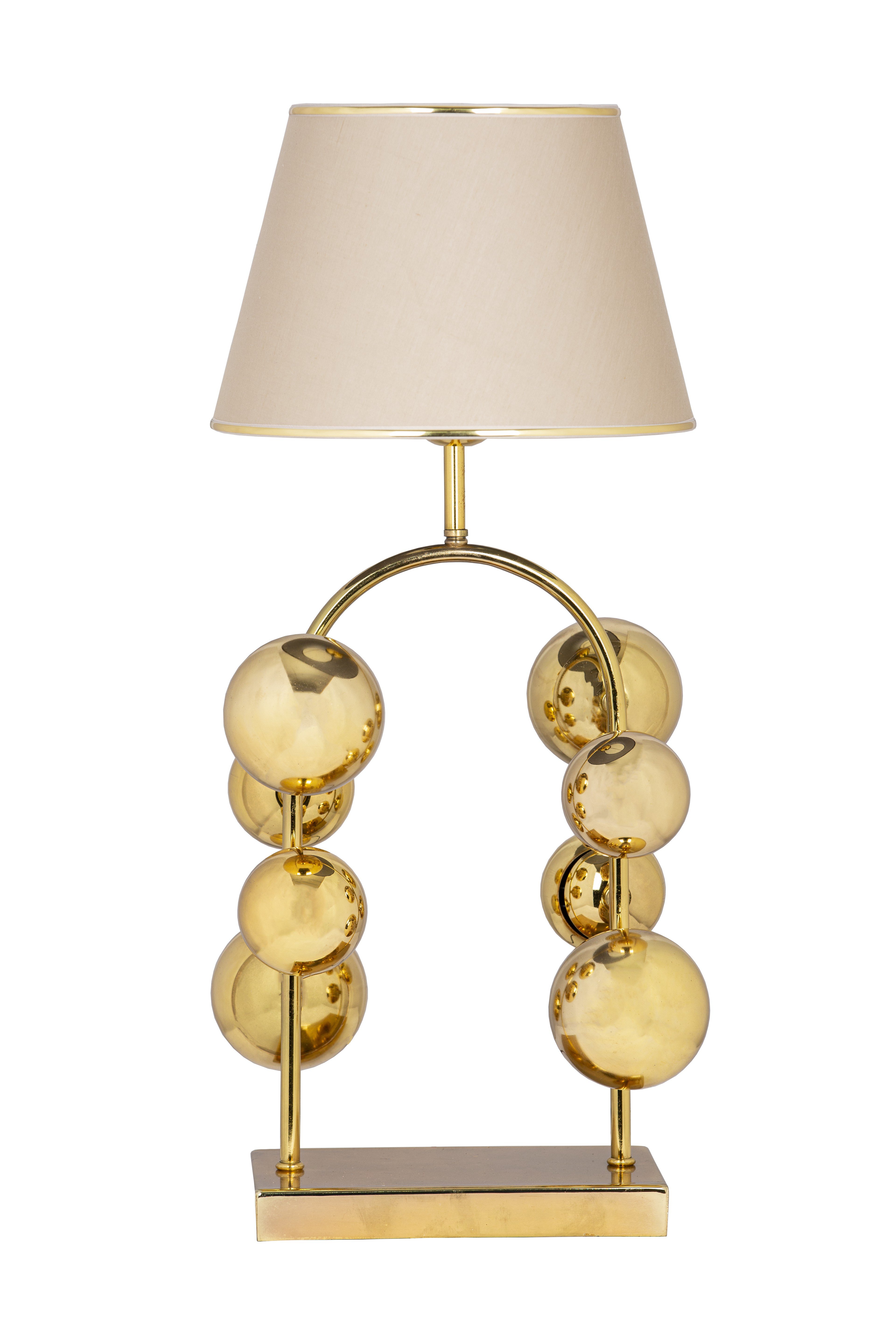 8 BALL YELLOW GOLD PLATED TABLE LAMP WITH LEG | AVİZADE - NAVY BLUE