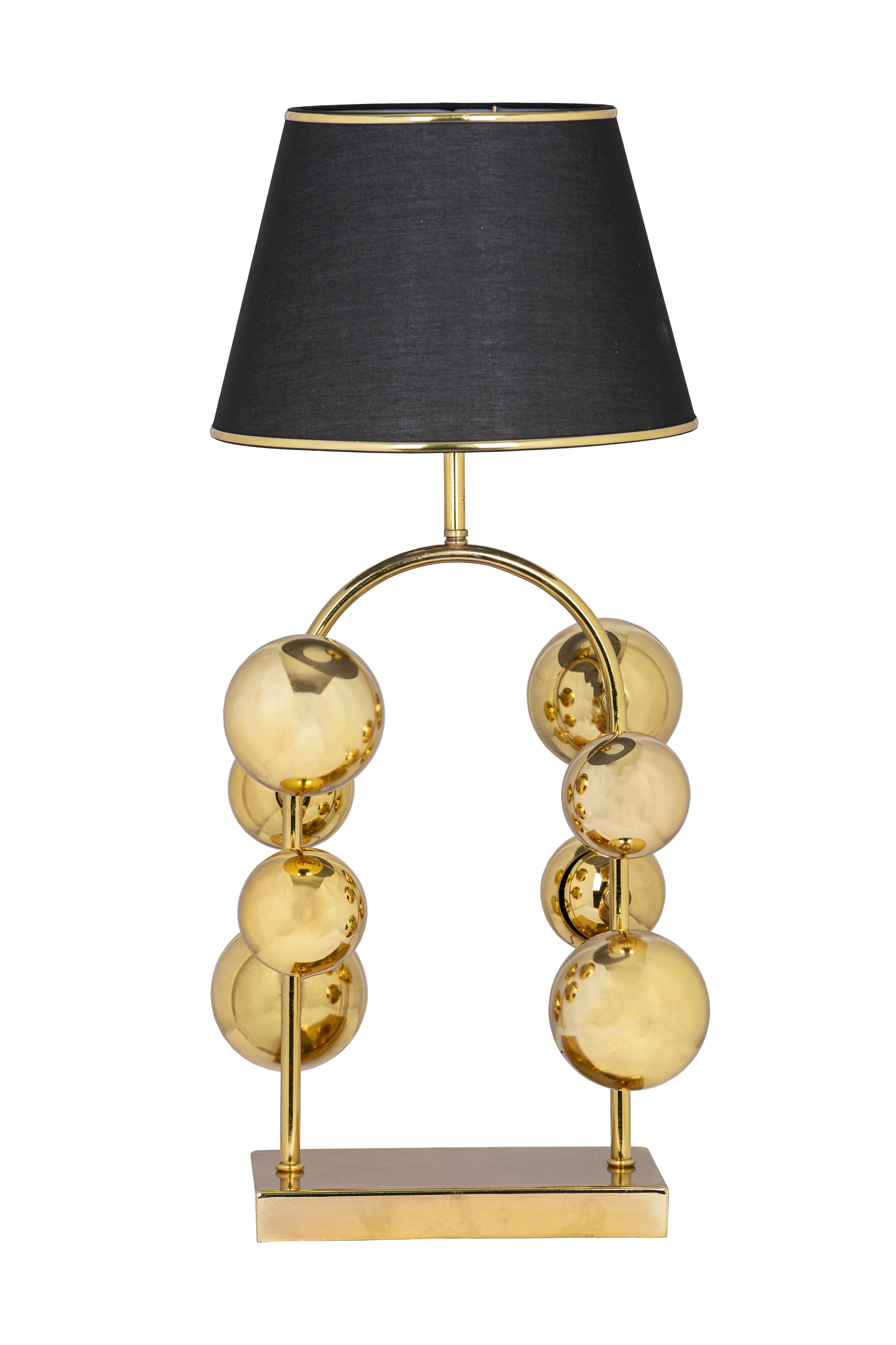 8 BALL YELLOW GOLD PLATED TABLE LAMP WITH LEG | AVİZADE - BLACK