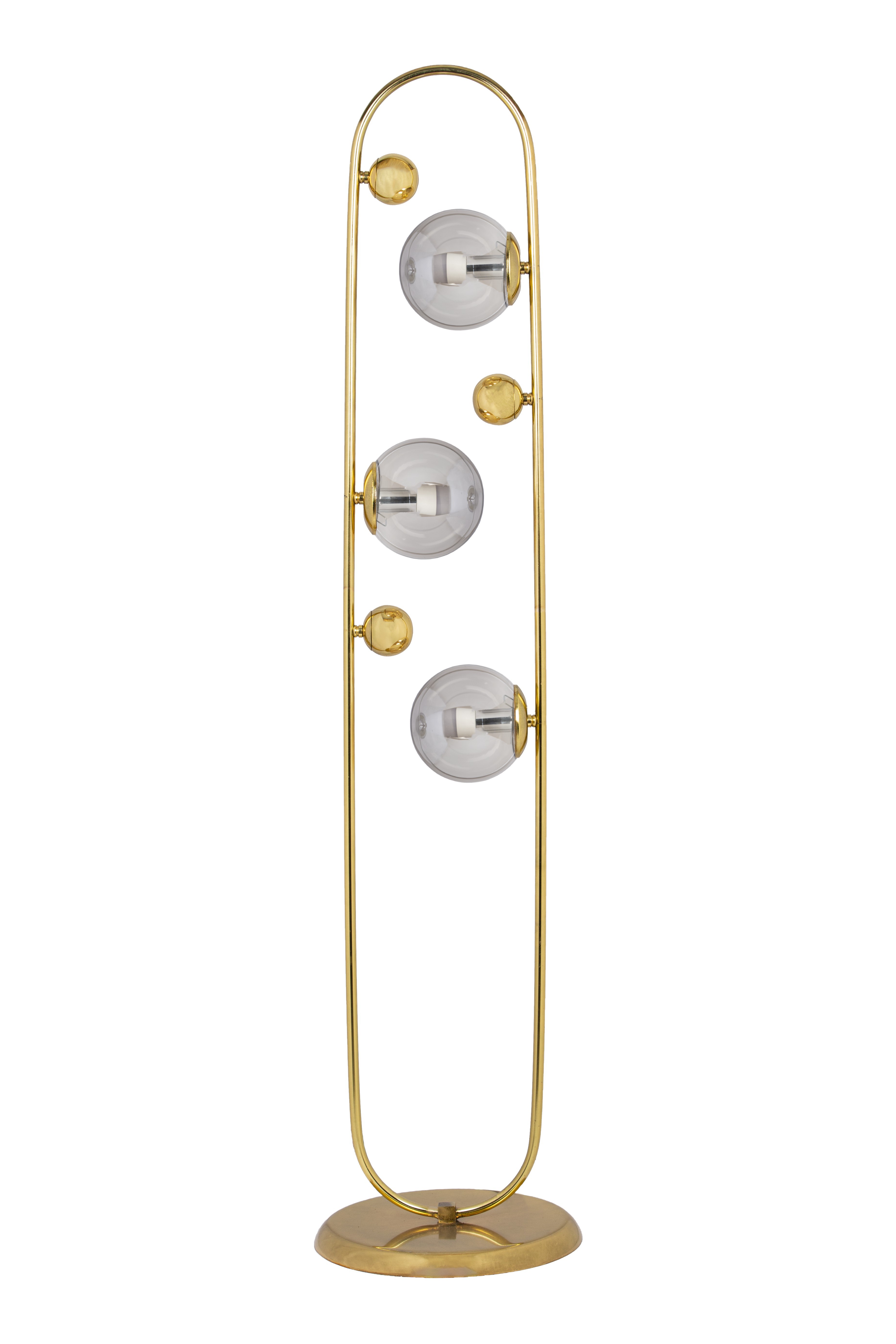 3 GLASS STANDED LAMP | AVİZADE - YELLOW GOLD COATING