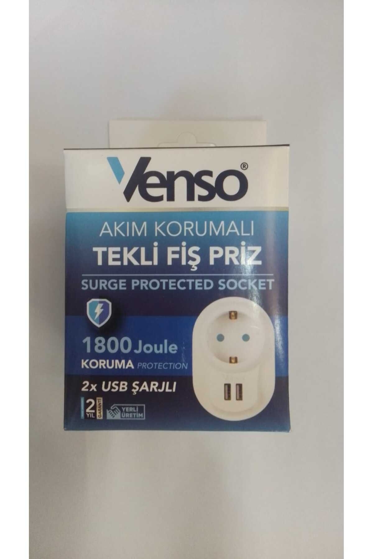 AKIM KORUMALI TEKLİ FİŞ PRİZ 2XUSB ŞARJLI 1800 JOULE KORUMA