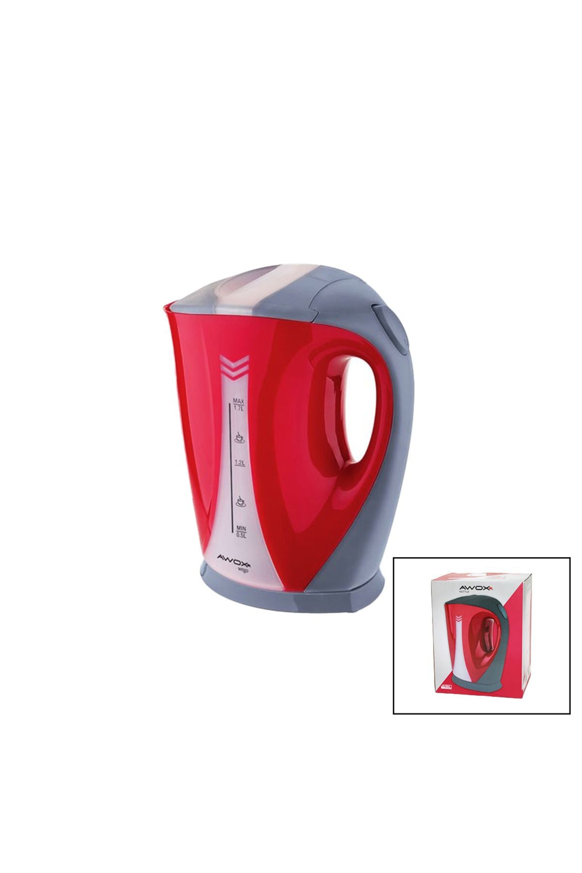 AWOX WEGO PLASTİK KIRMIZI RENK KETTLE SU ISITICI 1.7LT - 2000W (4375)