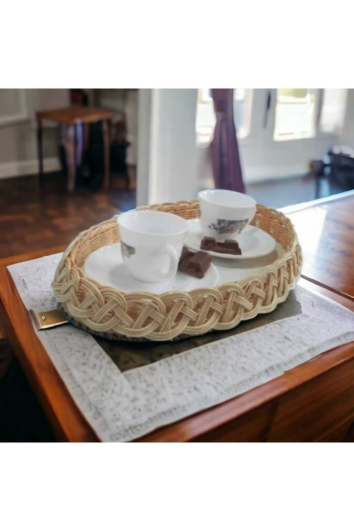 Çok Amaçlı Bambu Oval Sepet Ahşap Zeminli