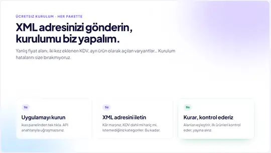 XML Fiyat ve Ürün Entegrasyon ekran görüntüsü 1