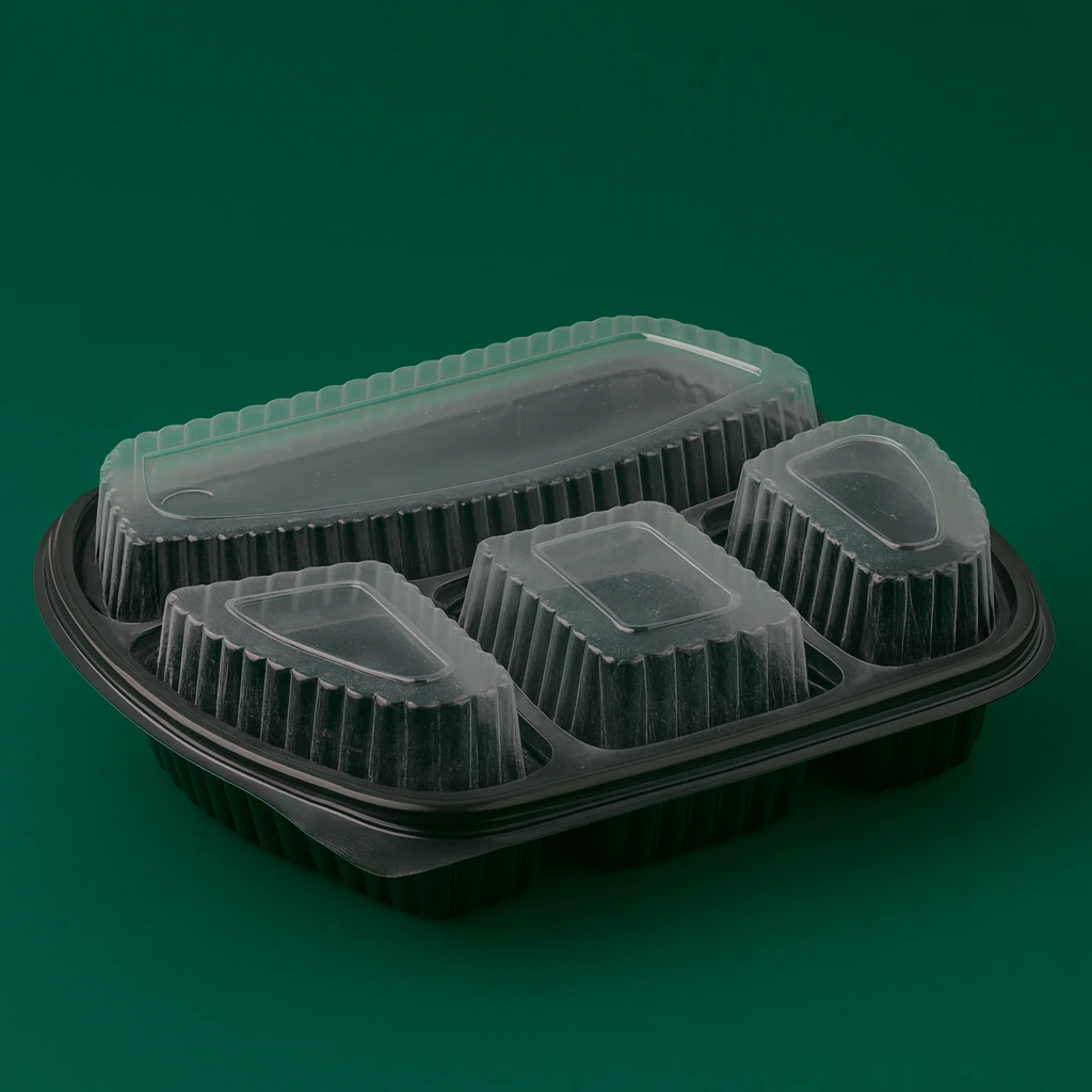 4 Bölmeli Plastik Yemek Kabı