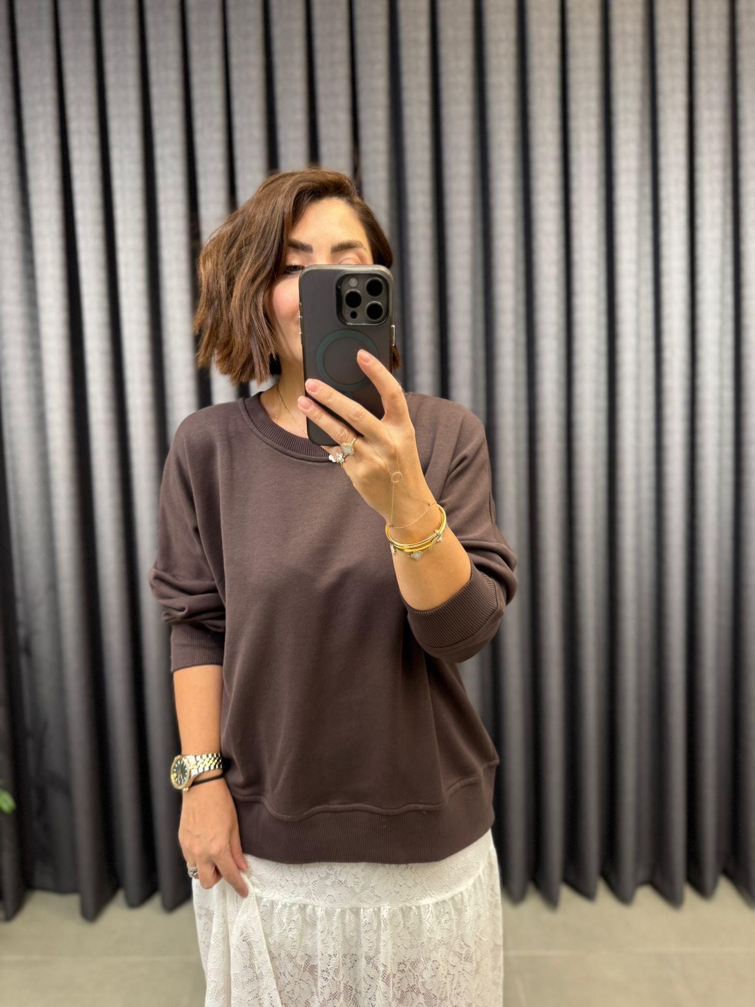 İçi Şardonsuz Acı Kahve Sweatshirt