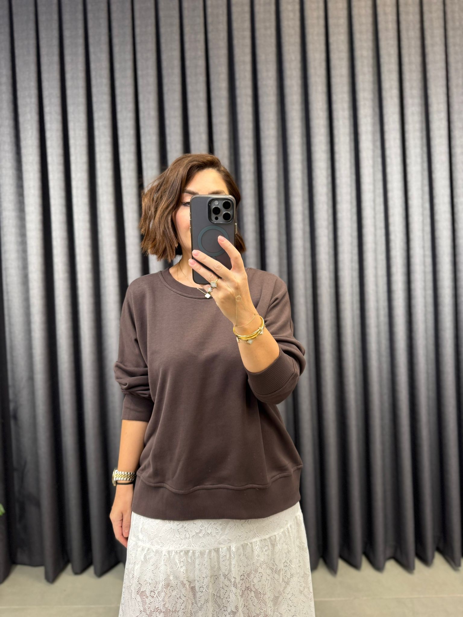 İçi Şardonsuz Acı Kahve Sweatshirt
