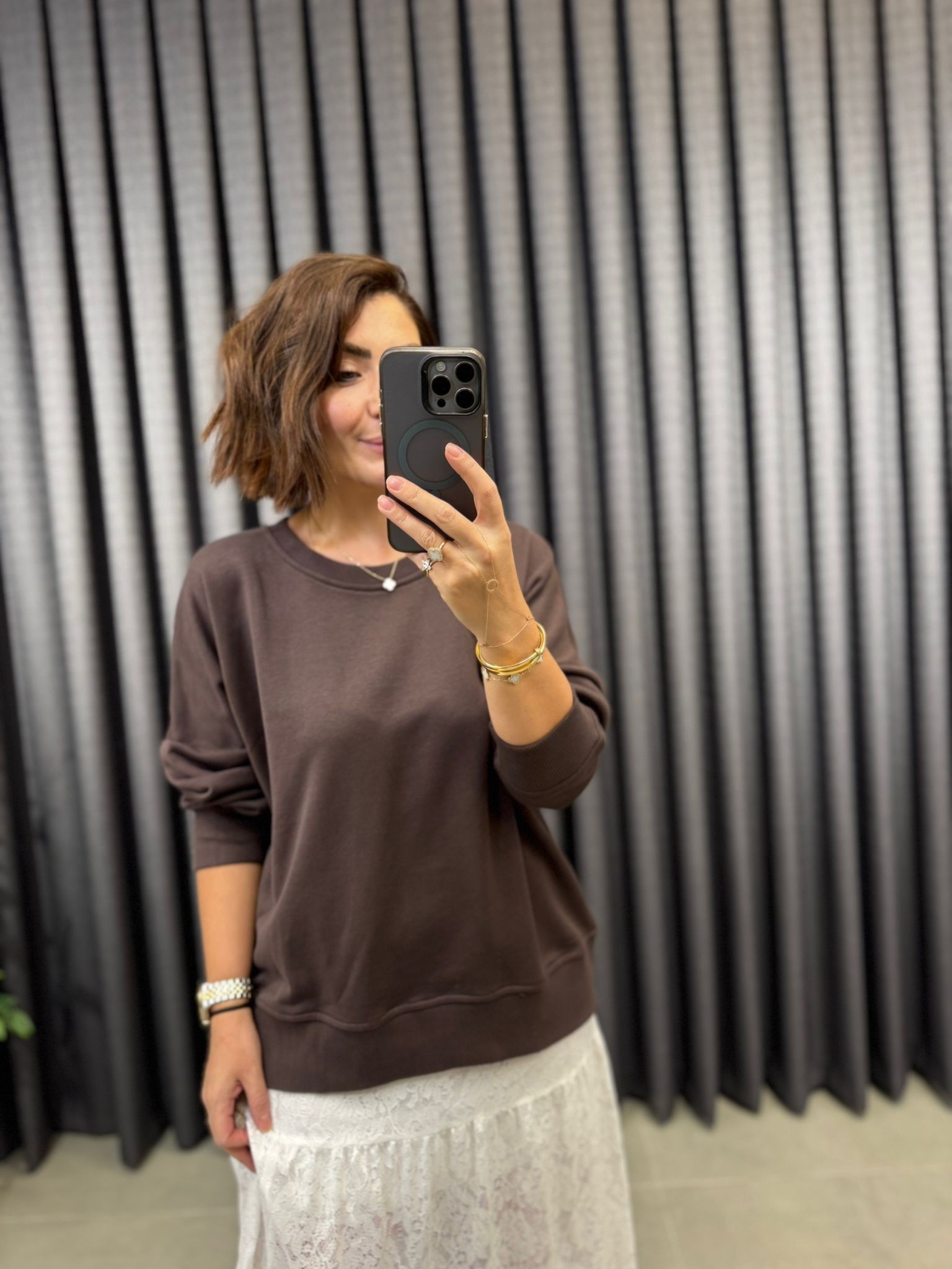 İçi Şardonsuz Acı Kahve Sweatshirt