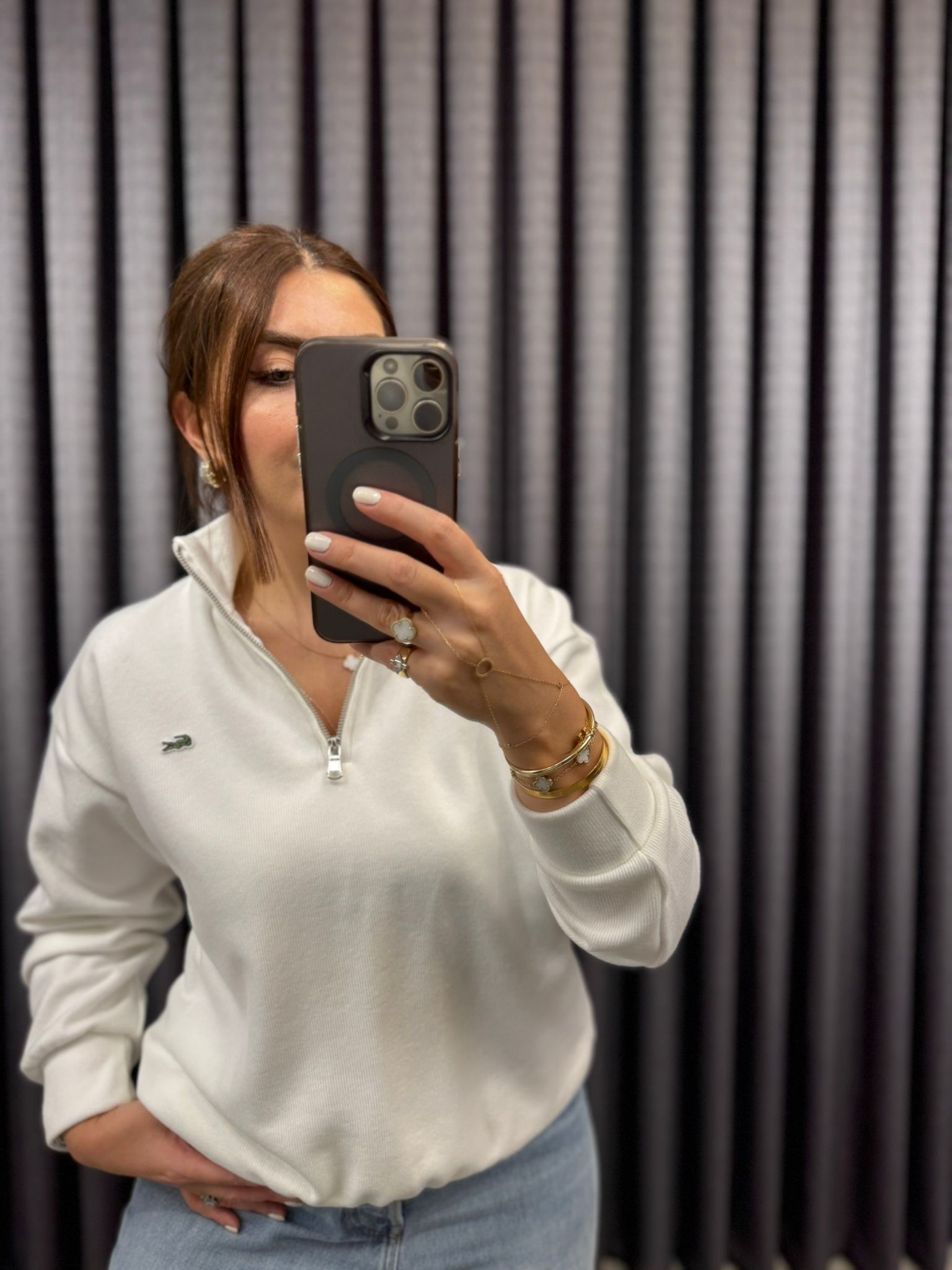 Orjinal Marka Yarım Fermuarlı Sweatshirt