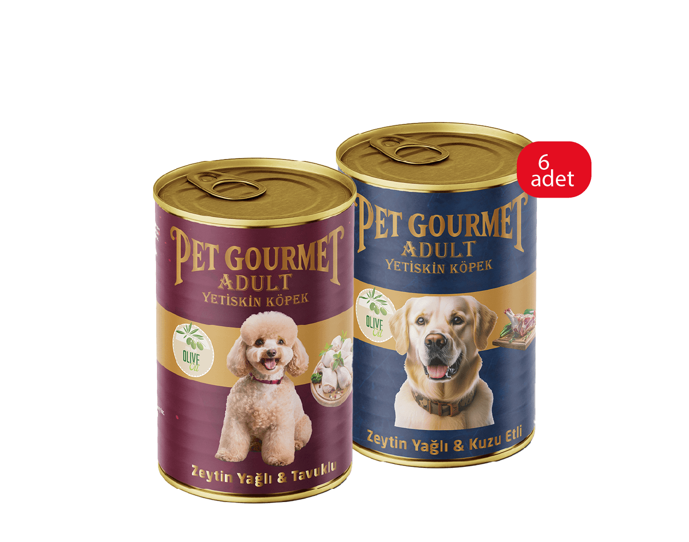 Yetişkin Köpek Zeytin Yağlı Tavuklu (3 Adet) ve Kuzu Etli (3 Adet) Karışık 6'lı Paket