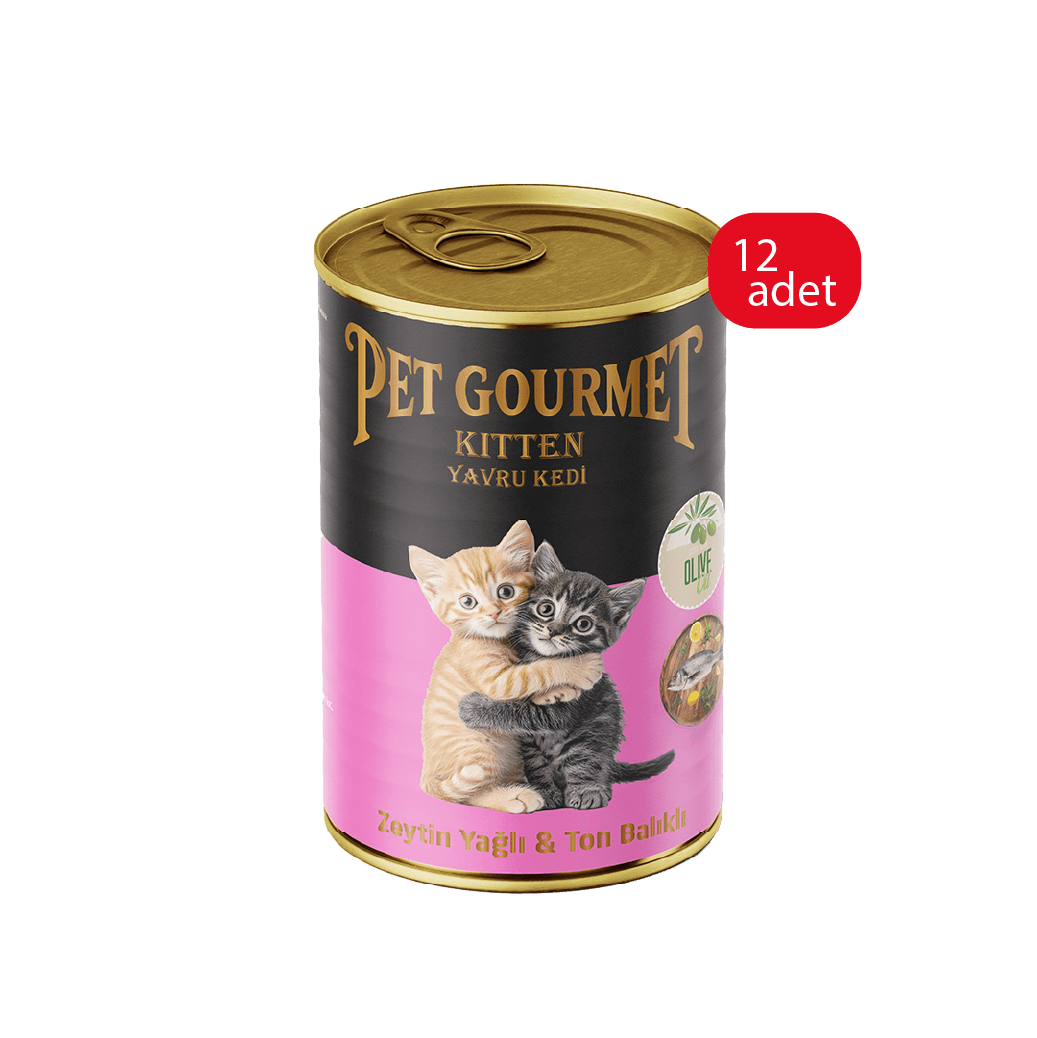 Yavru Kedi Zeytin Yağlı ve Ton Balıklı Tam Besleyici Mama 12'li Paket