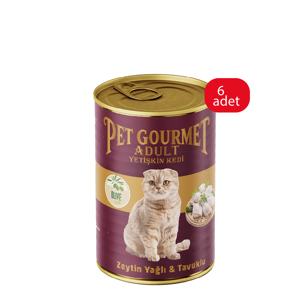 Yetişkin Kedi Zeytin Yağlı ve Tavuklu Tam Besleyici Mama 6'lı Pakete