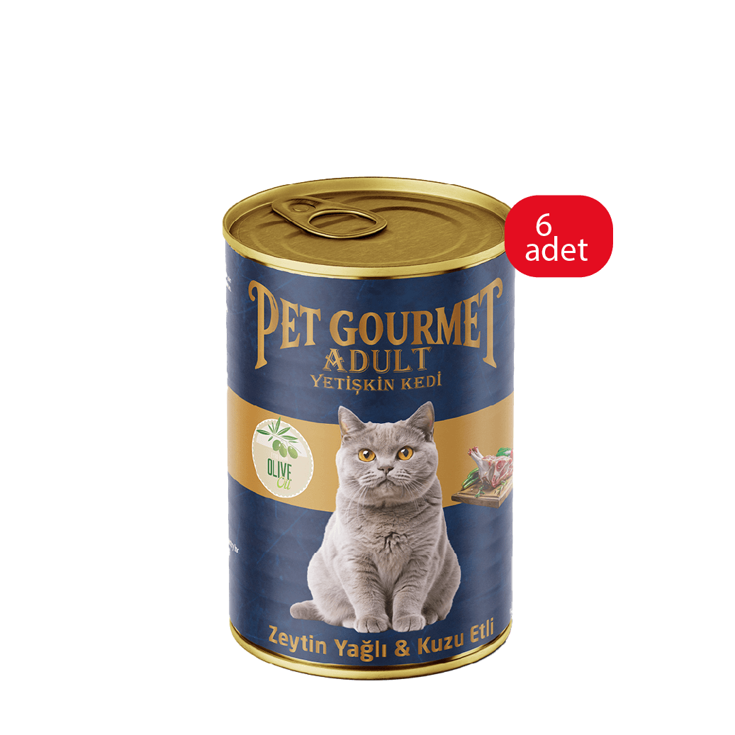 Yetişkin Kedi Zeytin Yağlı ve Kuzu Etli Tam Besleyici Mama 6'lı Paket