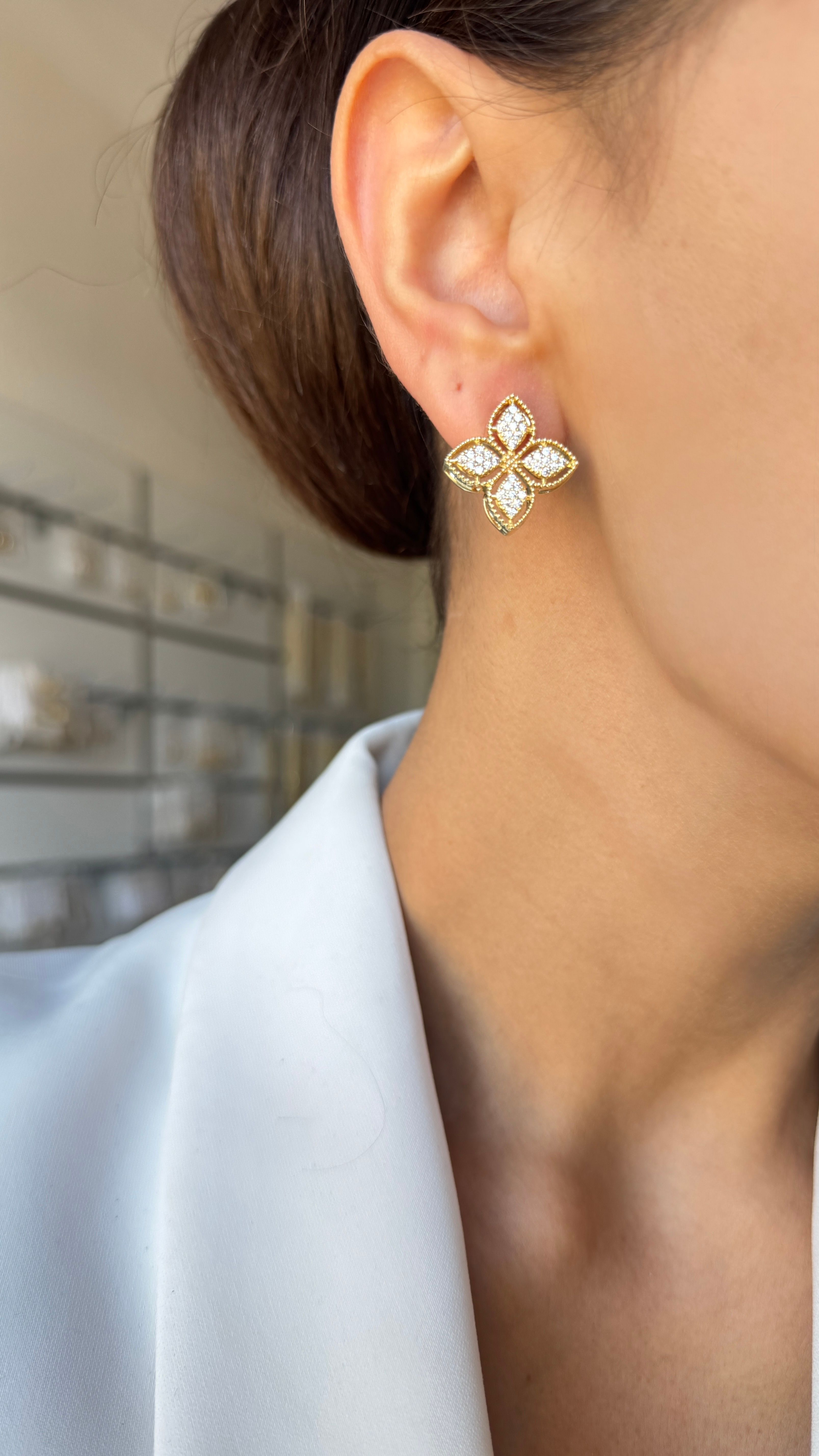 Clef 14k gold kaplama tasarım küpe