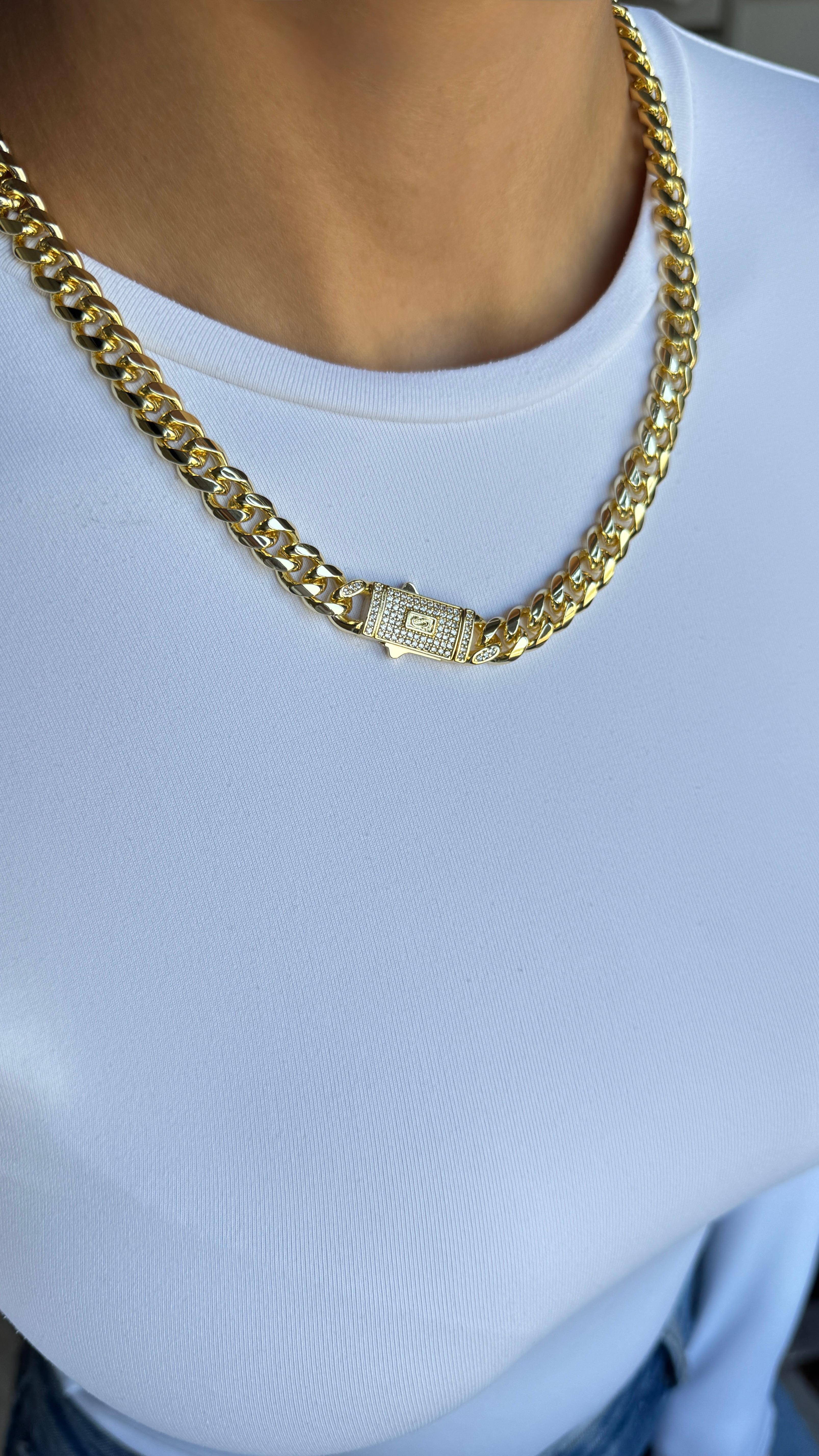 Gurmet 14k gold kaplama kalın zincir 
