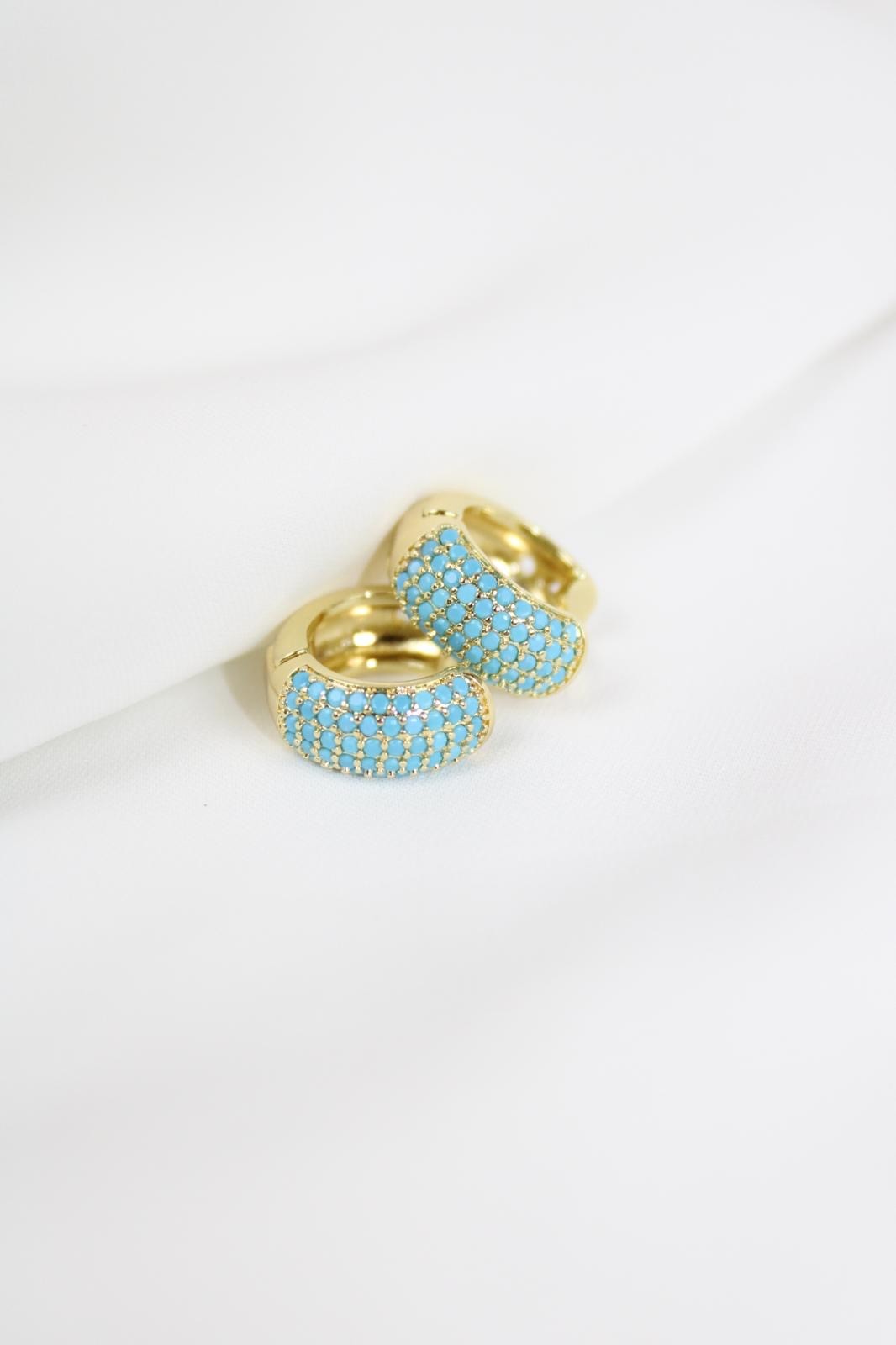 BLUE ONE 14K GOLD KAPLAMA KÜPE