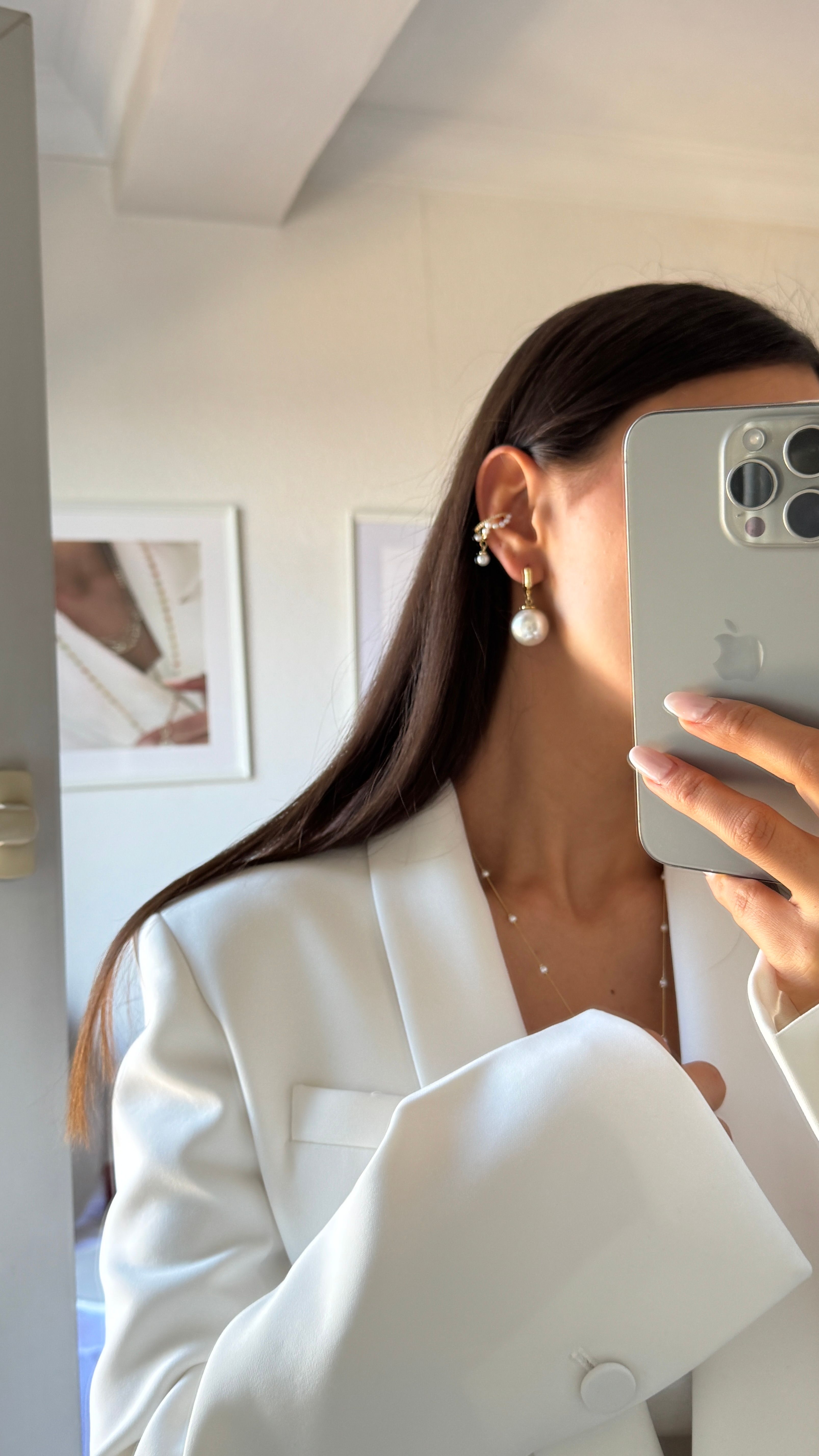 Pİ PEARL 14K GOLD KAPLAMA KÜPE