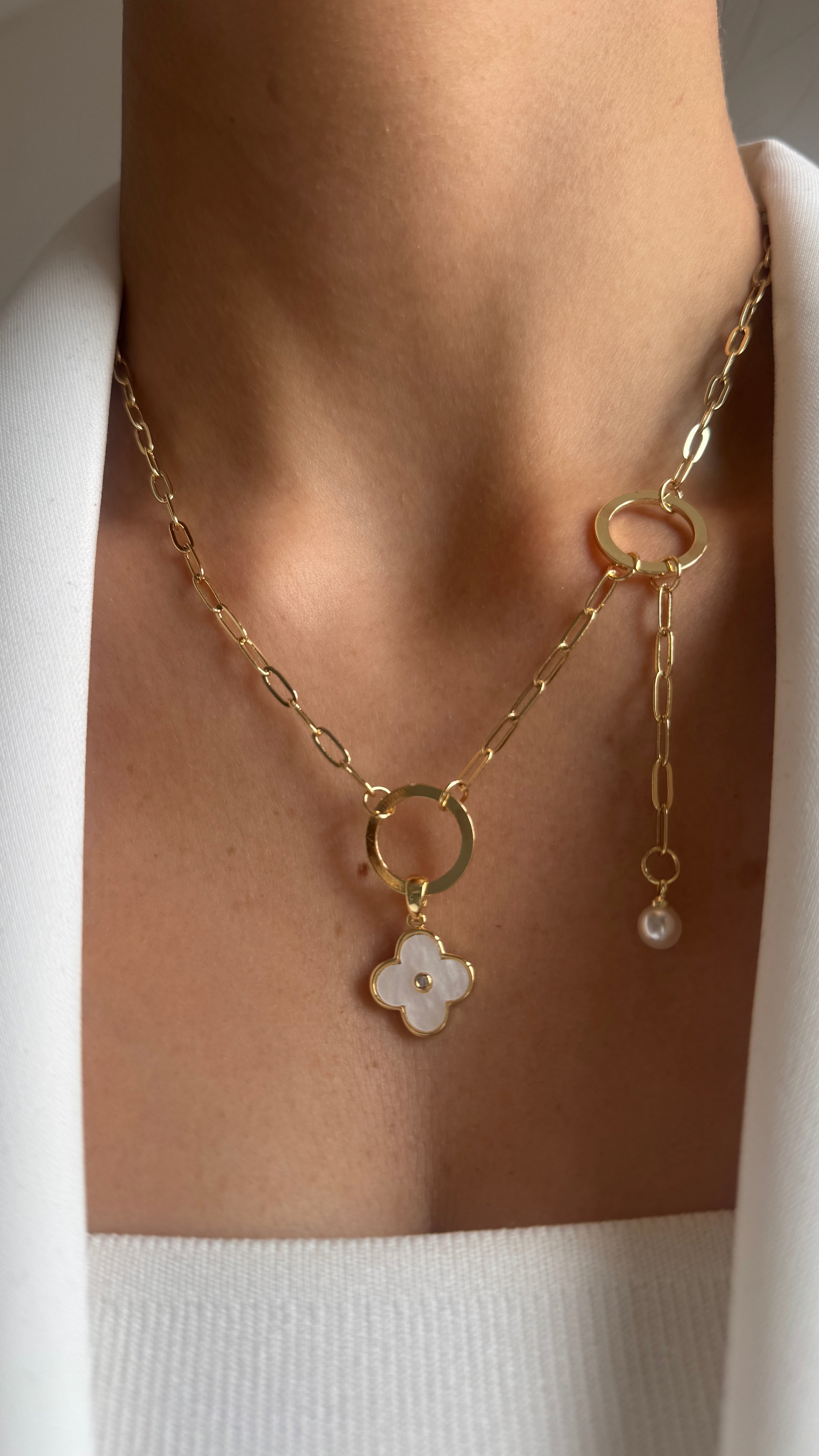 SEMBOLİCA GÖŞTERİŞLİ ŞIK 14K GOLD KAPLAMA KOLYE