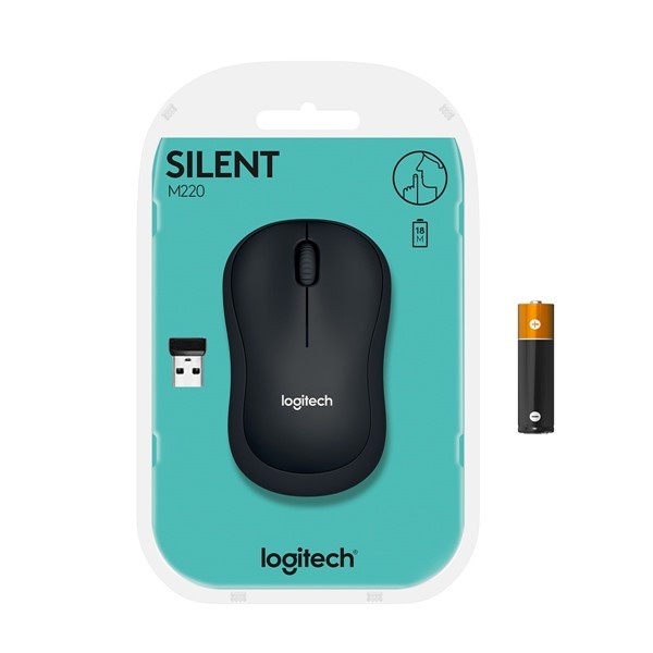 Logitech M220 Sessiz Kompakt Kablosuz Mouse - Siyah