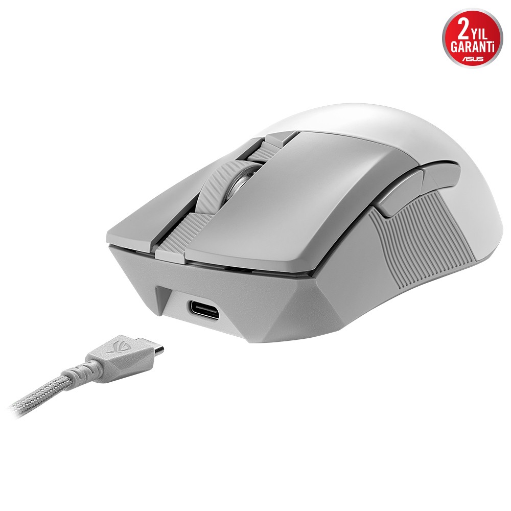ASUS ROG GLADIUS III WIRELESS AIMPOINT 2.4GHz BLUETOOTH 36000 DPI SENSÖR 6 FARKLI PROGRAMLANABİLİR TUŞ DEĞİŞTİRİLEBİLİR SWITCH OYUNCU MOUSE BEYAZ