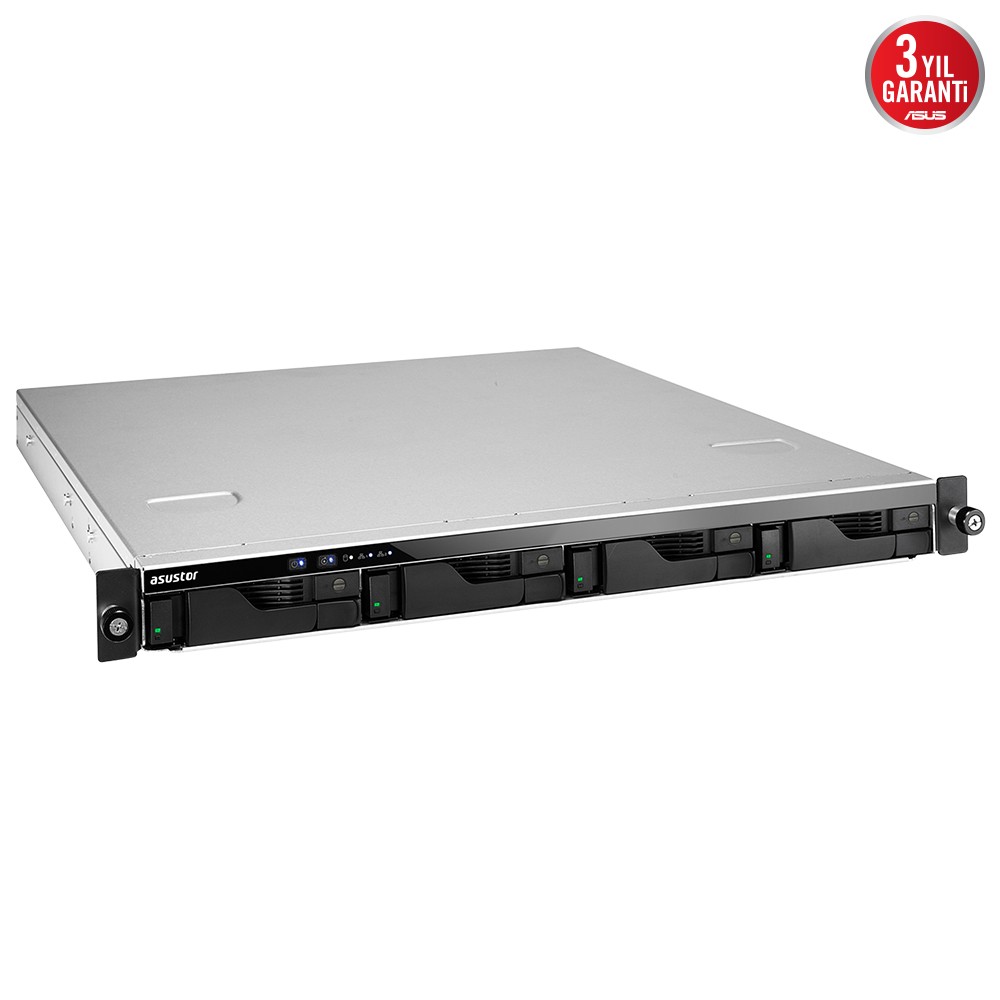 Asustor AS6504RD Intel C3538 4 Disk Yuvası NAS(4X20TB Desteği) 4gb DDR3L Sodımm (64GB'A Ram Desteği) 1 Gbe x 4, USB 3.1 Gen-1 2xpsu