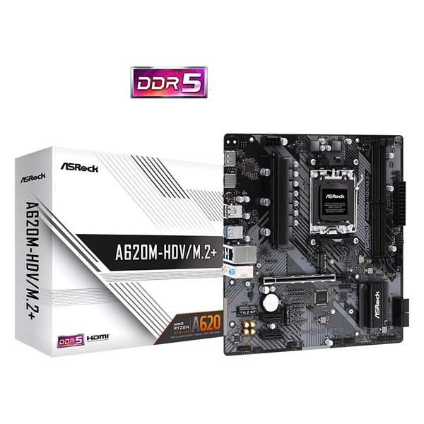 Asrock A620M-HDV/M.2+ DDR5 6400+ MHz (OC) AM5 mATX Anakart