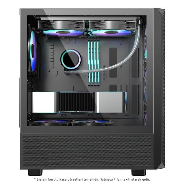 Powerboost 850W 80+ Bronze PB-P3602BB Gamıng Mıd-Tower Pc Kasası