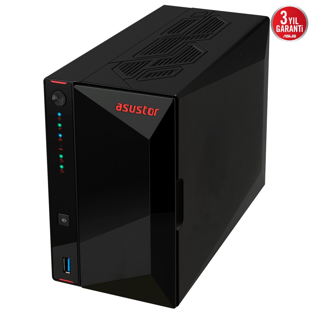 ASUSTOR AS5402T INTEL CELERON N5105 2 YUVALI (2X22TB DESTEĞİ) 4GB DDR4(8GB RAM DESTEĞİ) 2.5GBE X2 USB 3.2 X3