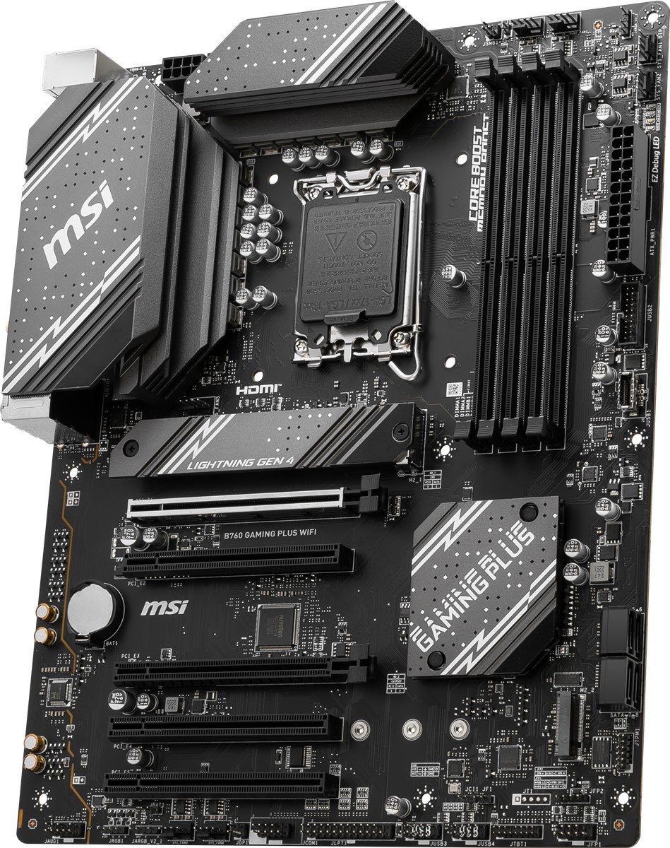 MSI B760 GAMING PLUS WIFI SOKET 1700 DDR5 6800(OC) PCI-E ,M.2 USB3.2 HDMI,DP 1x 2.5G LAN WI-FI 6E ATX Anakart