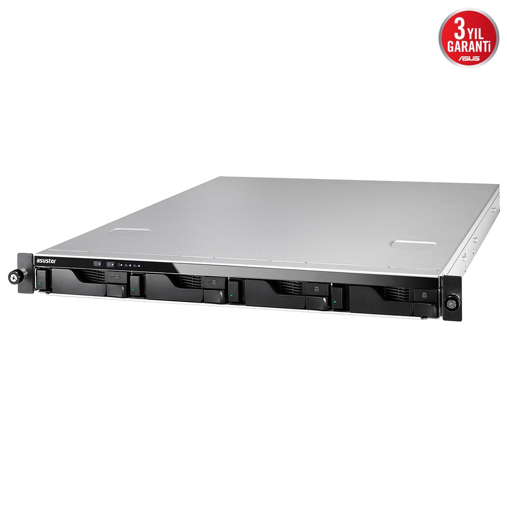 Asustor AS6504RD Intel C3538 4 Disk Yuvası NAS(4X20TB Desteği) 4gb DDR3L Sodımm (64GB'A Ram Desteği) 1 Gbe x 4, USB 3.1 Gen-1 2xpsu