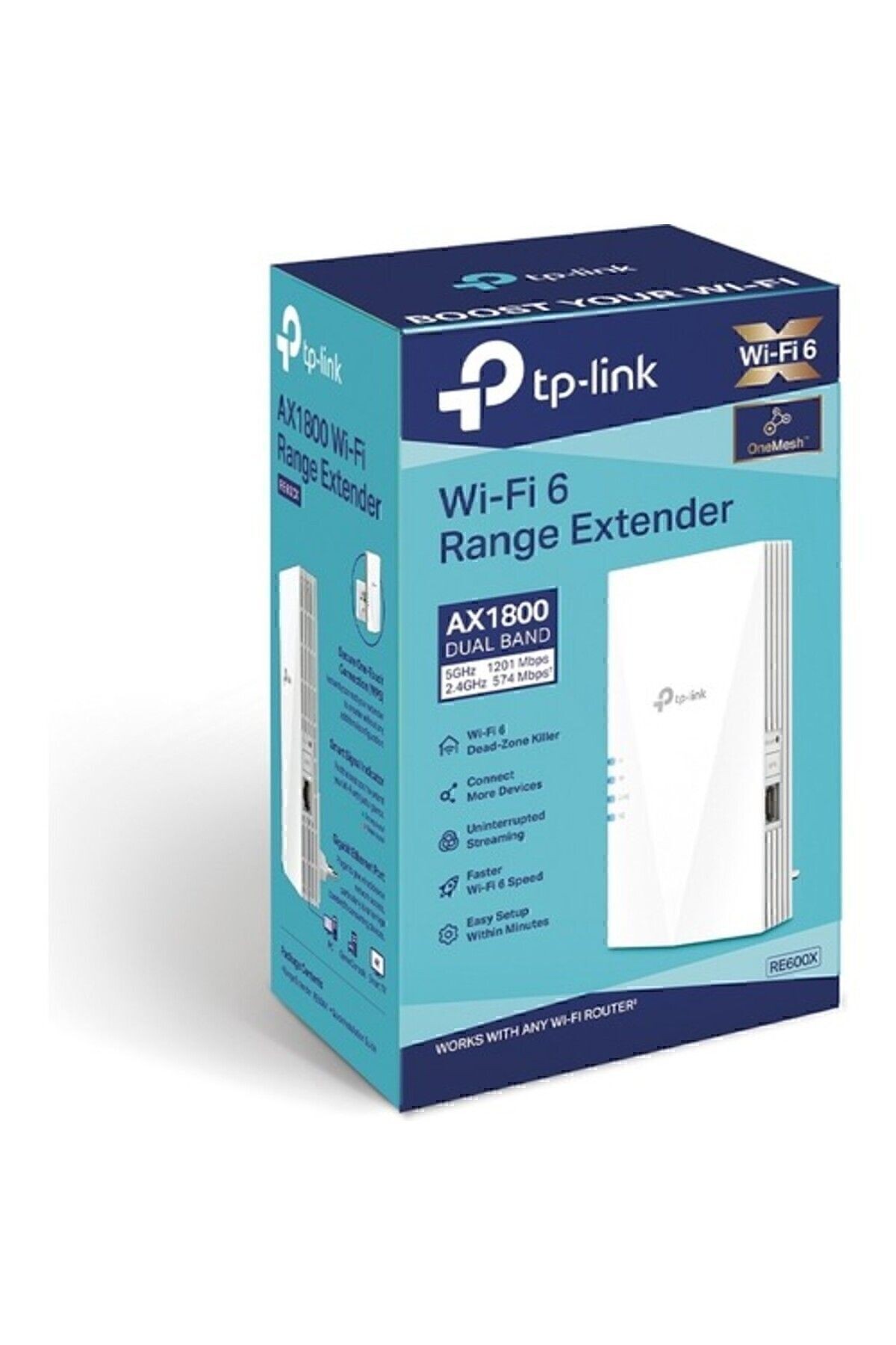 RE600X AX1800 MBPS DUAL BAND GIGABIT PORT MENZİL GENİŞLETİCİ