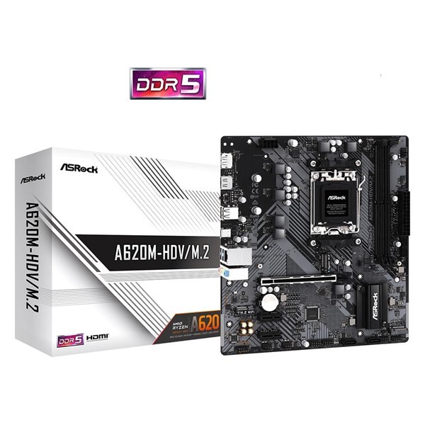 Asrock A620M-HDV/M.2 DDR5 5600+ MHz (OC) AM5 mATX Anakart
