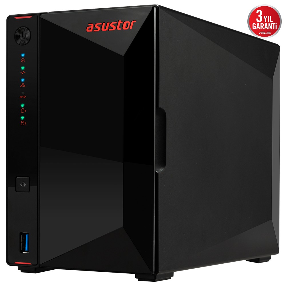 ASUSTOR AS5402T INTEL CELERON N5105 2 YUVALI (2X22TB DESTEĞİ) 4GB DDR4(8GB RAM DESTEĞİ) 2.5GBE X2 USB 3.2 X3