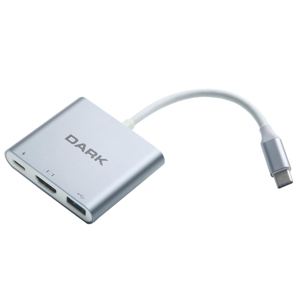 Dark 3in1 USB3.1 Type C Erkek - USB 3.0 / HDMI Dönüştürücü (4K UHD 60Hz) / USB 3.1 Type C Şarj Dönüştürücü (DK-AC-U31X32)