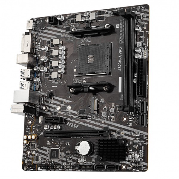MSI A520M-A PRO AM4 DDR4 4600(OC) DVI HDMI M.2 USB3.2 mATX  Anakart