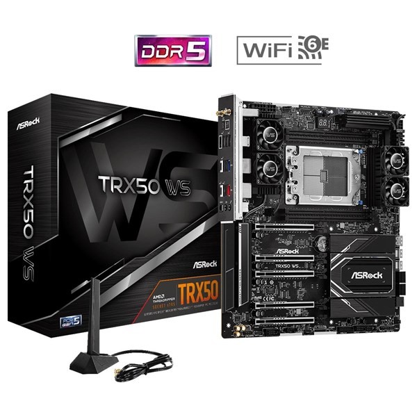 Asrock TRX50 Wıfı-6e Ws Ecc Ddr5 10-Gbe Lan Pcıe 5.0 STR50 Atx Anakart
