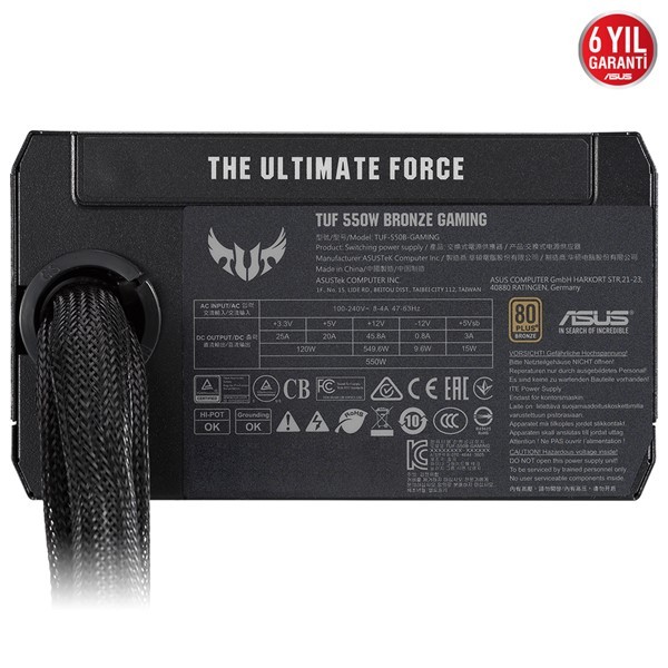 Asus TUF GAMING 550B 80+BRONZE 550W GÜÇ KAYNAĞI
