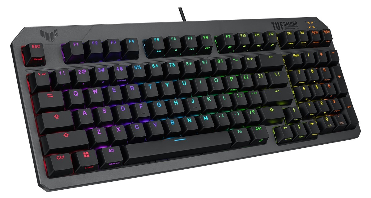 ASUS TUF GAMING K3 RD/TR GEN II TURKCE OYUNCU KLAVYESI BILEK DESTEGI SUYA VE TOZA DAYANIKLI RED SWITCH