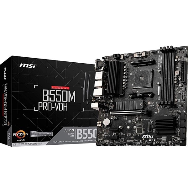 MSI B550M PRO-VDH AM4 DDR4 4400(OC) HDMI DP VGA  M.2 USB3.2 MATX Anakart